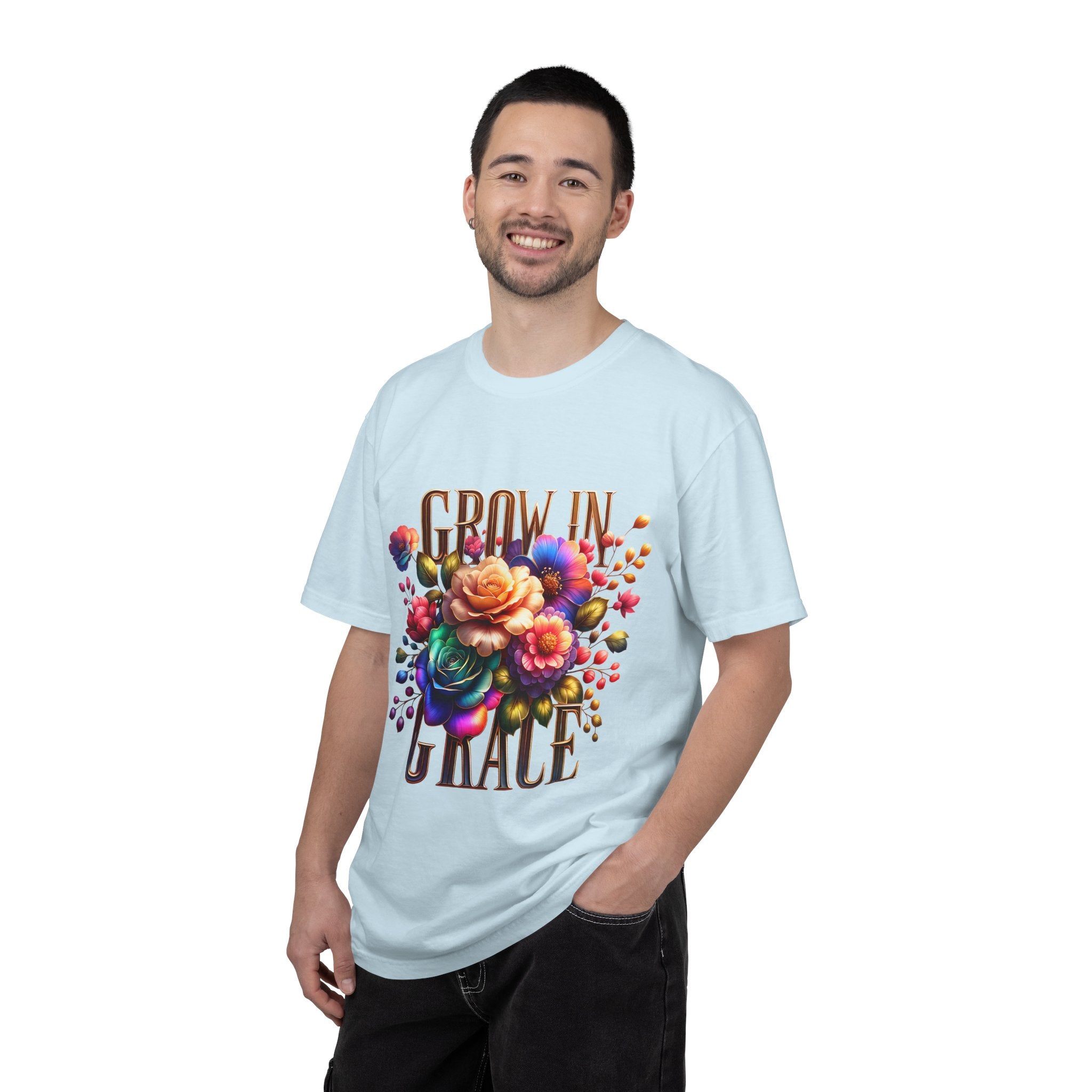 Grow in Grace Floral T-Shirt — Inspirational Floral Graphic Tee