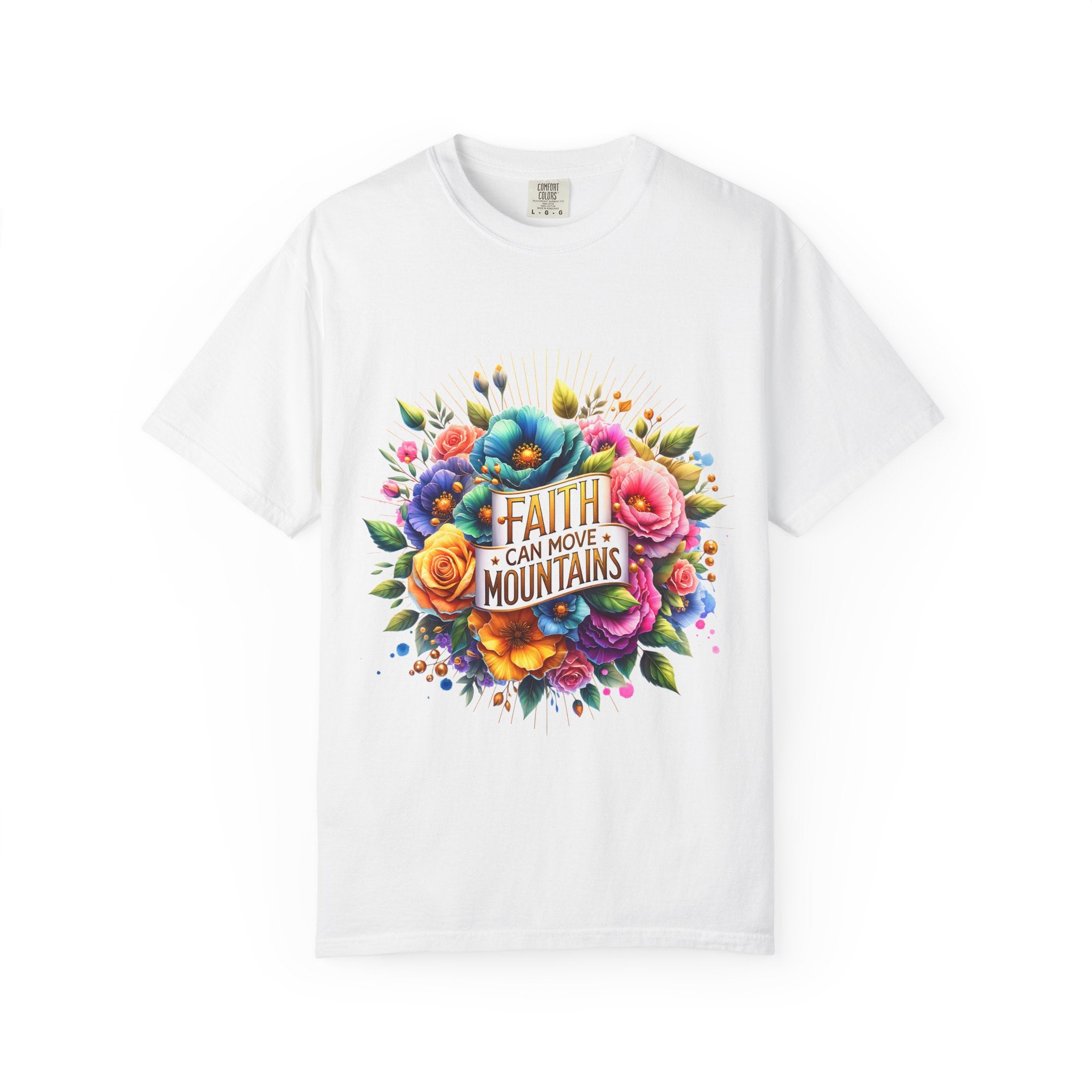 Faith Can Move Mountains Floral T‑Shirt
