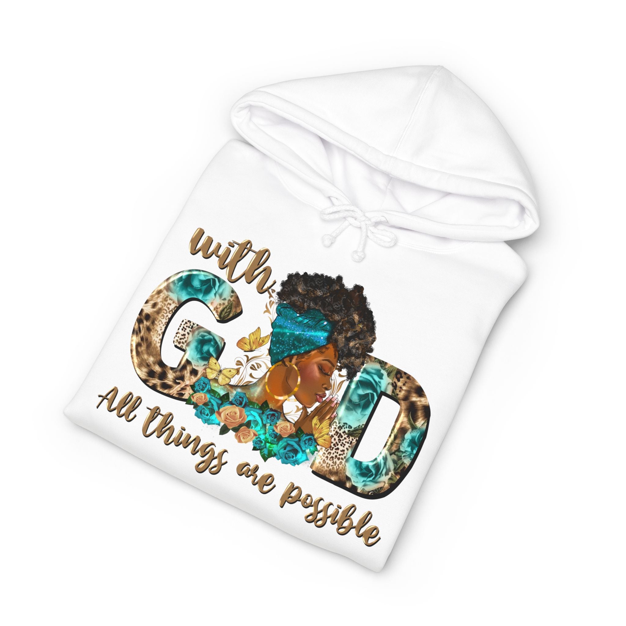 Christian Hoodie "With God All Things Are Possible" – Inspirational Faith Sweatshirt