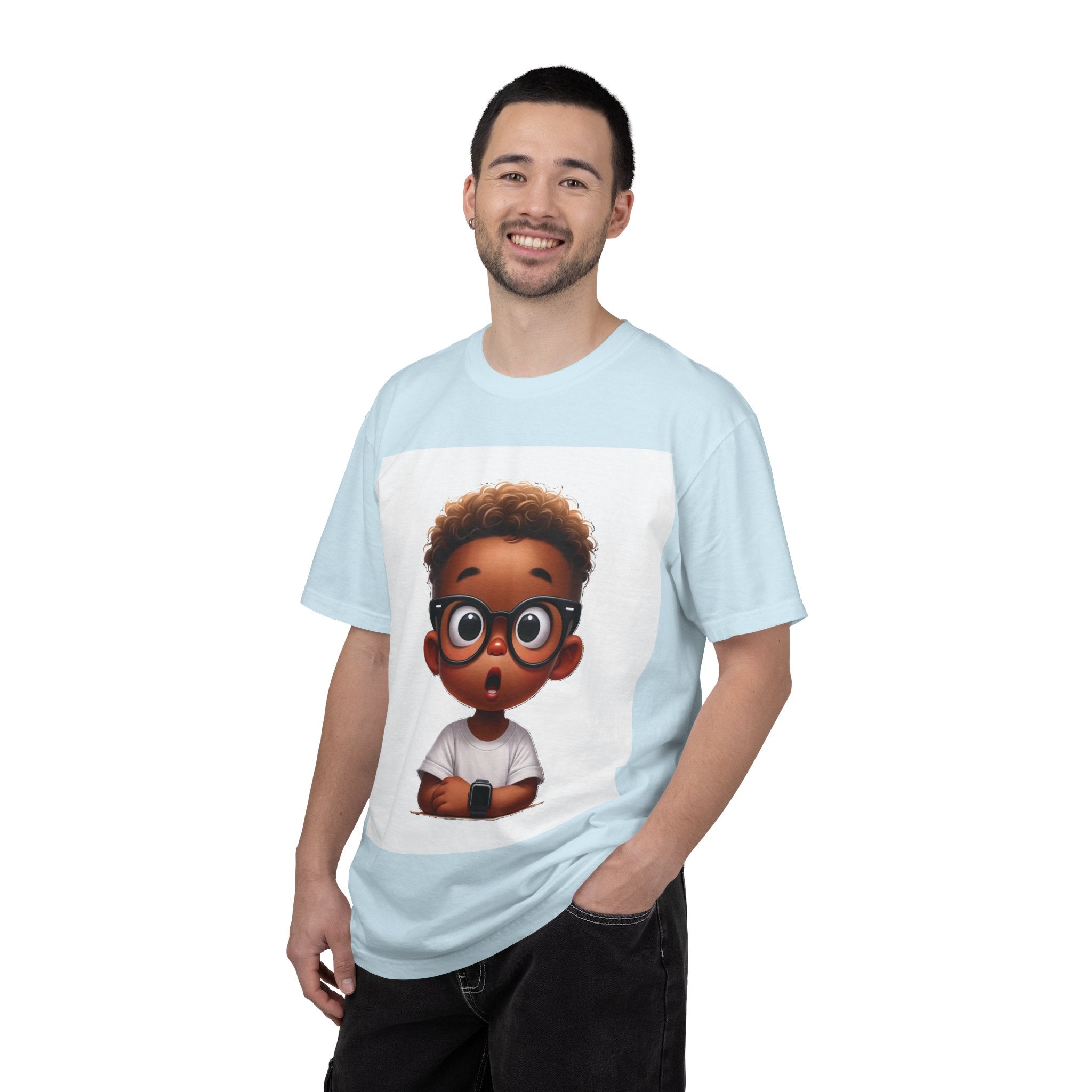 Surprised Cartoon Black Boy T-Shirt — Cute Kids Character Tee