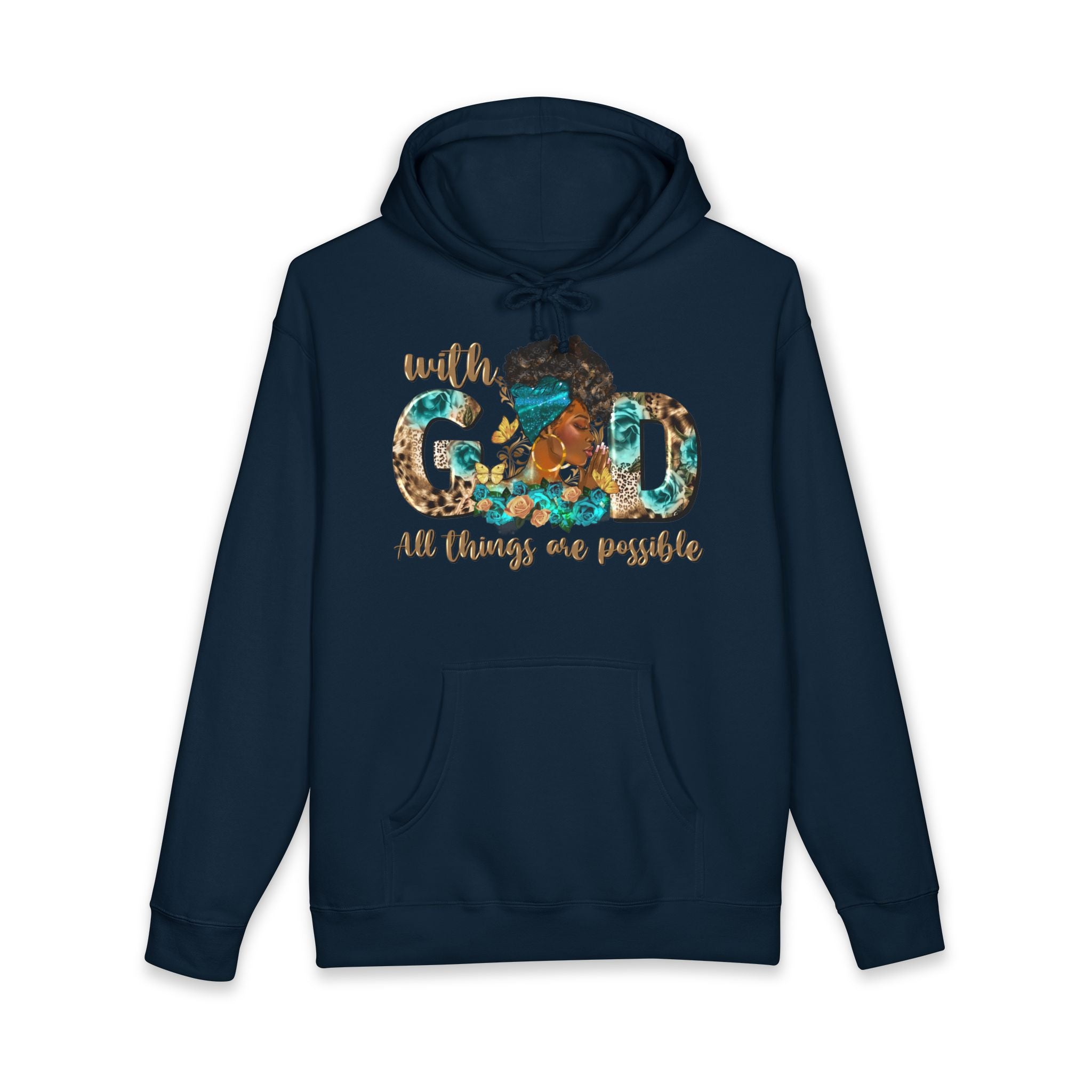 Christian Hoodie "With God All Things Are Possible" – Inspirational Faith Sweatshirt
