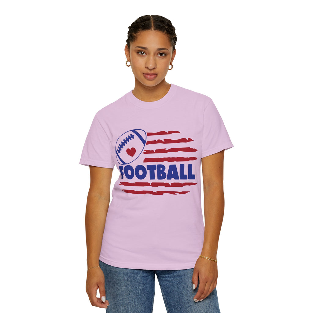 Patriotic Heart Football T-Shirt