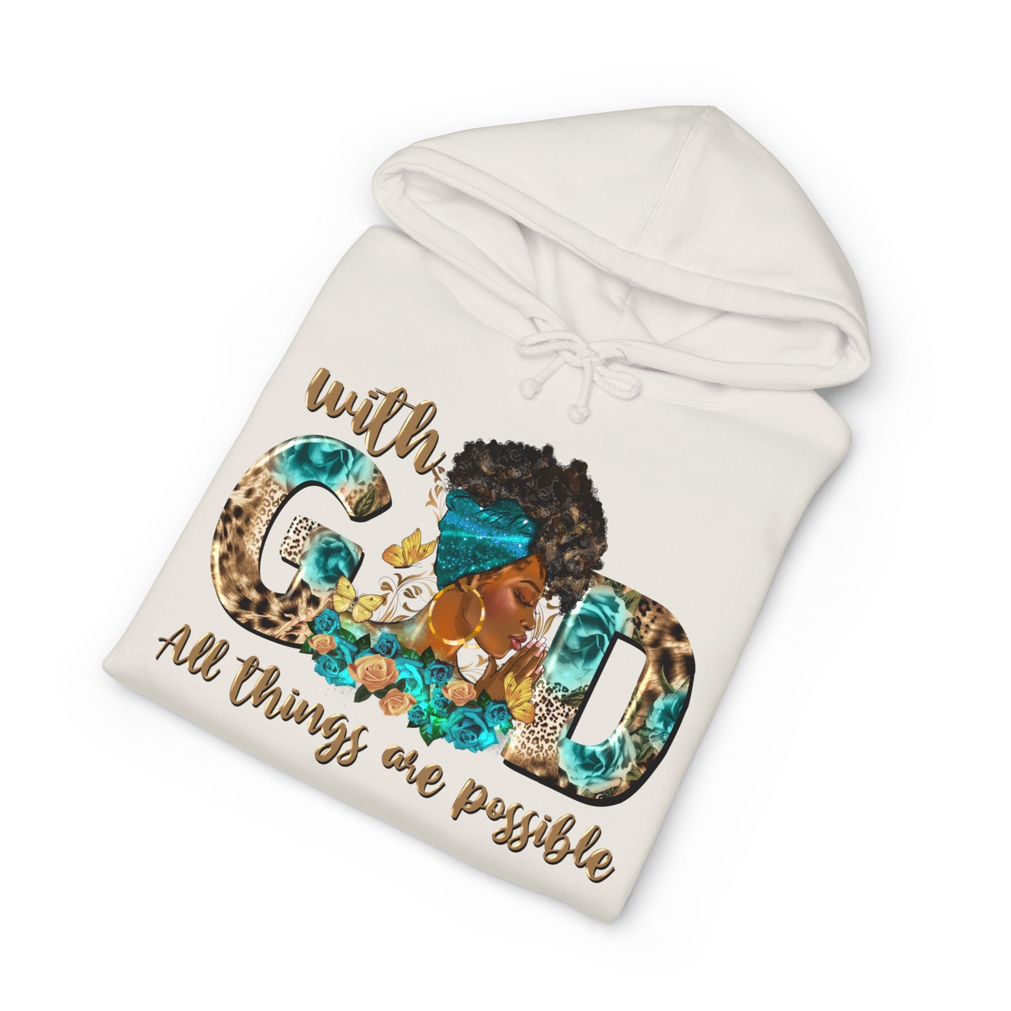 Christian Hoodie "With God All Things Are Possible" – Inspirational Faith Sweatshirt