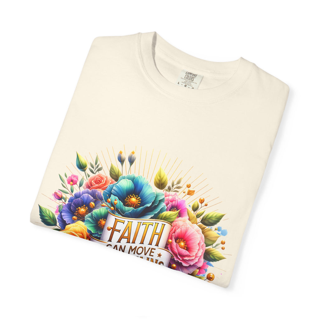 Faith Can Move Mountains Floral T‑Shirt