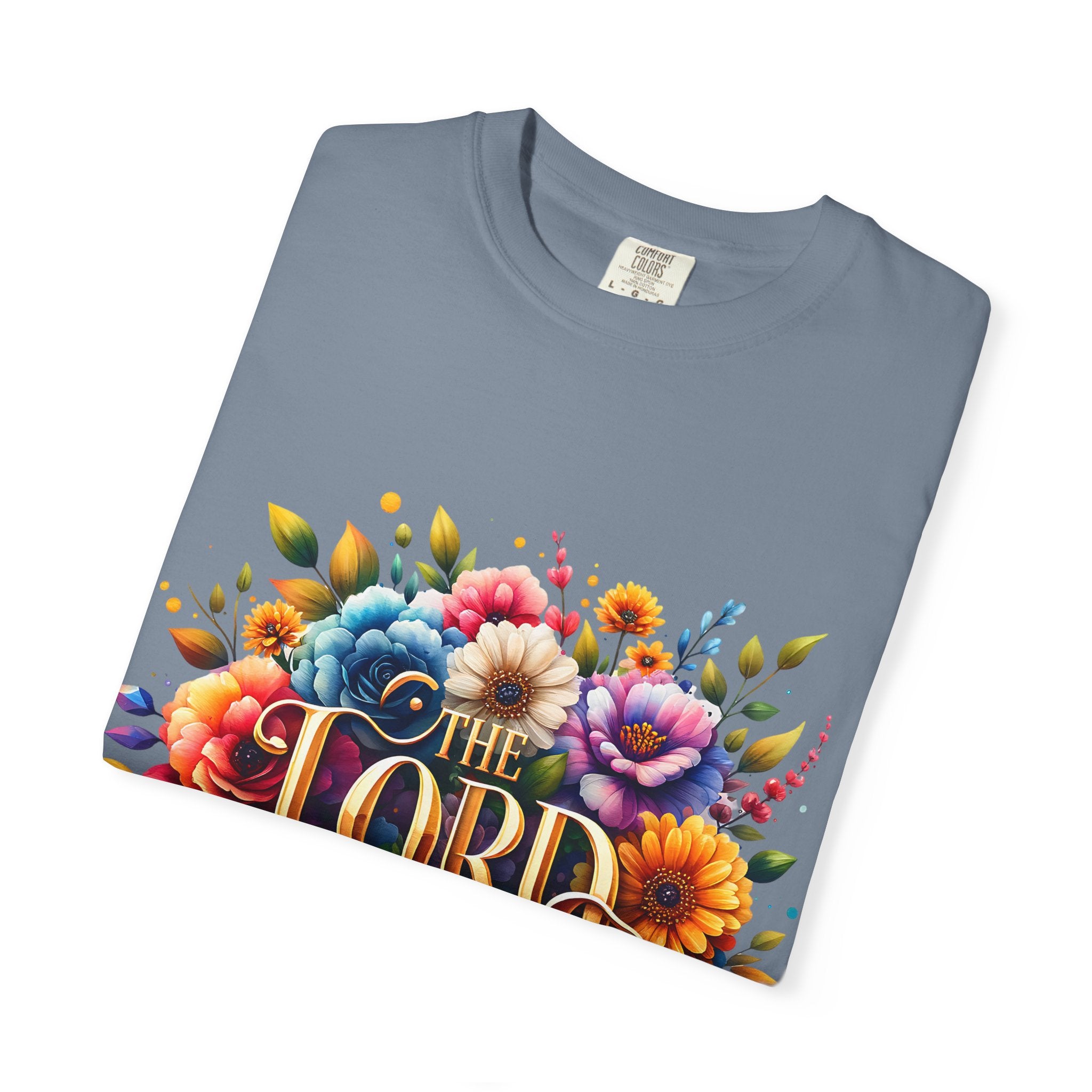 T-Shirt — "The Lord Is My Strength" Floral Christian Tee