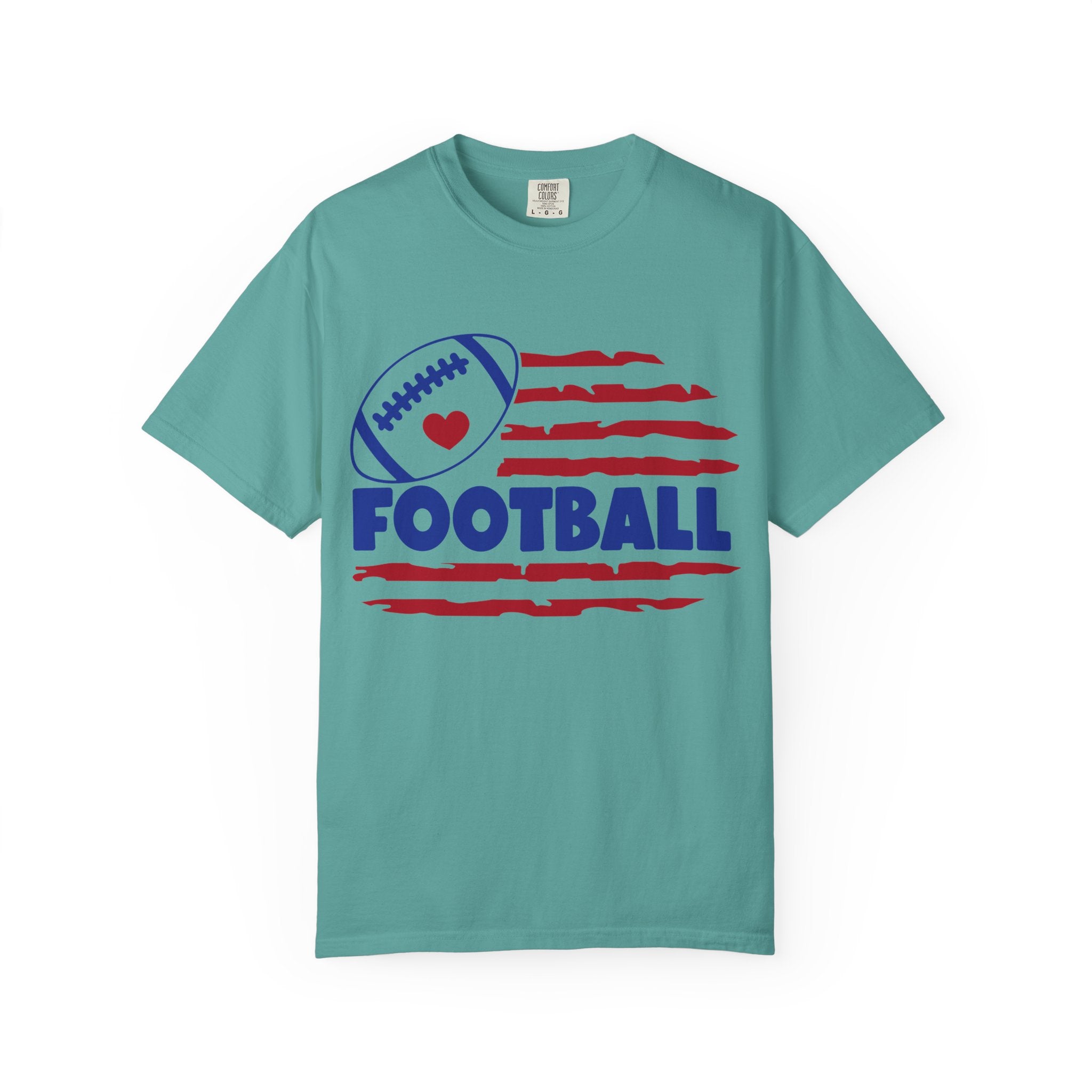 Patriotic Heart Football T-Shirt