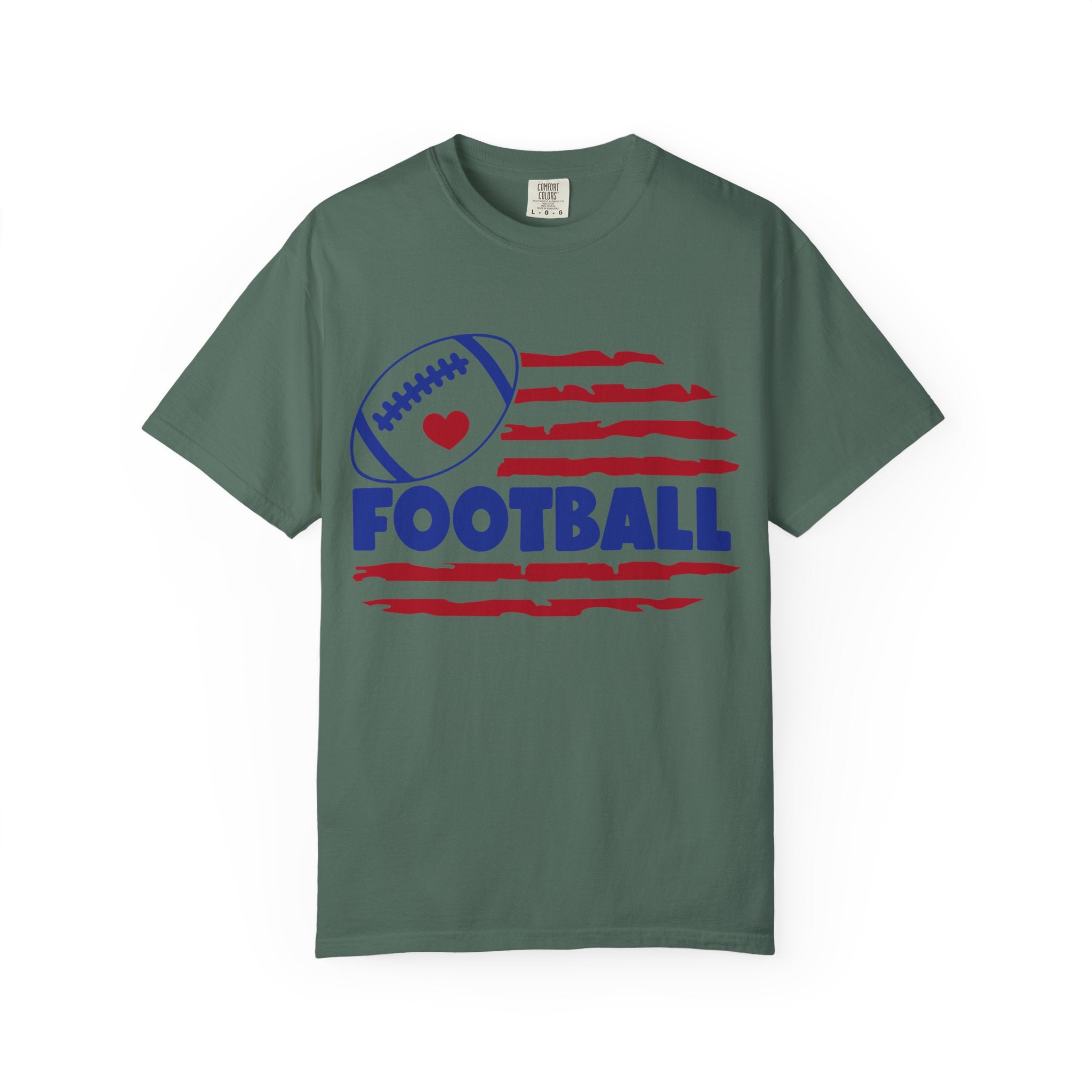 Patriotic Heart Football T-Shirt