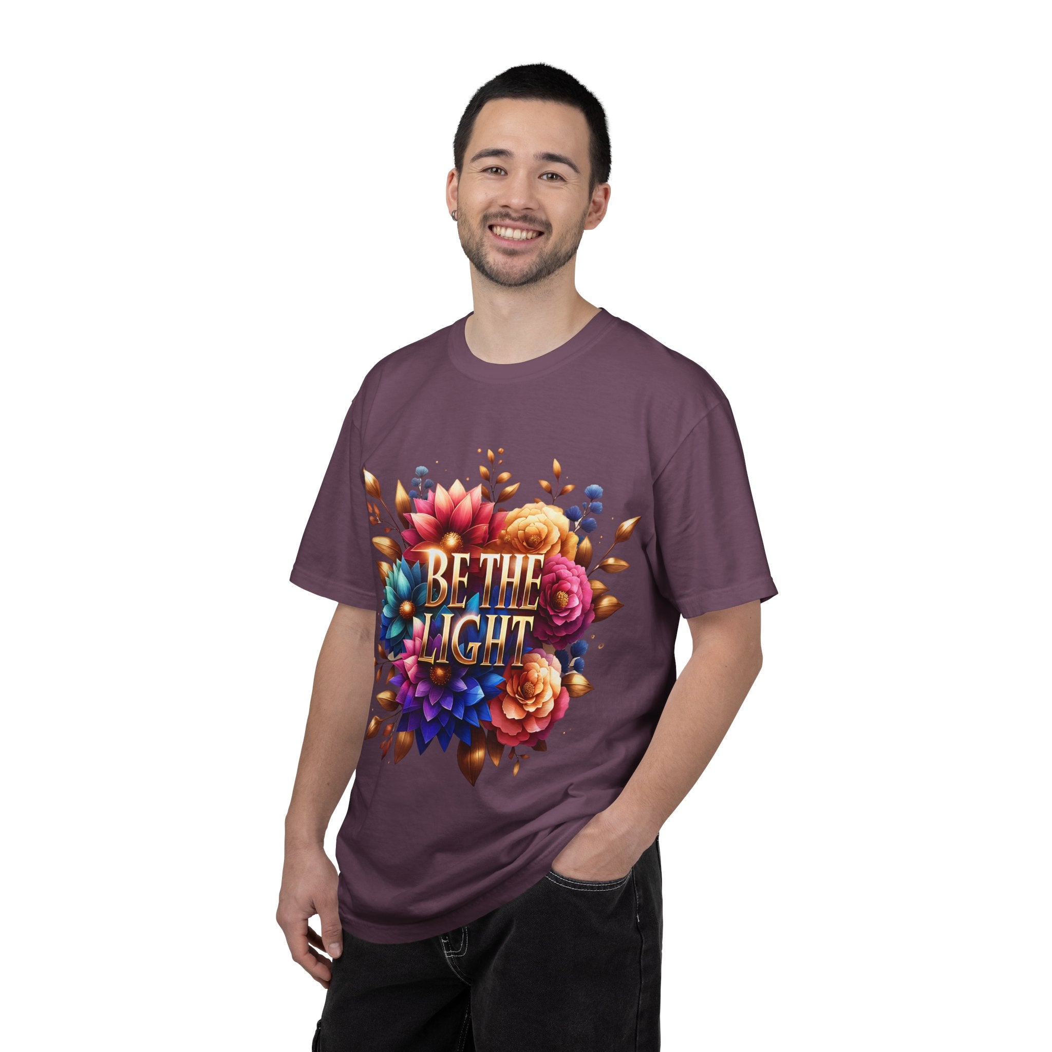Be The Light Floral T-Shirt — Inspirational Botanical Graphic Tee