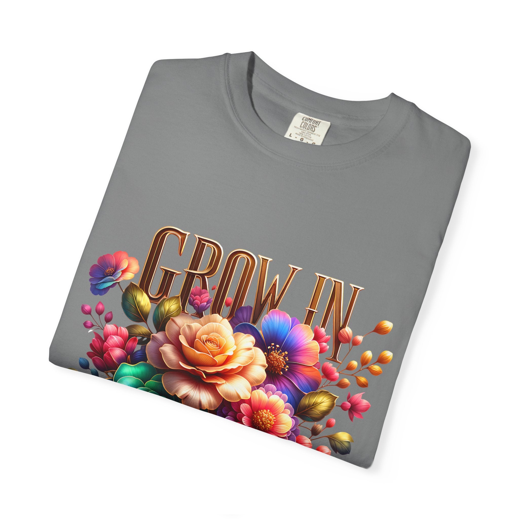 Grow in Grace Floral T-Shirt — Inspirational Floral Graphic Tee