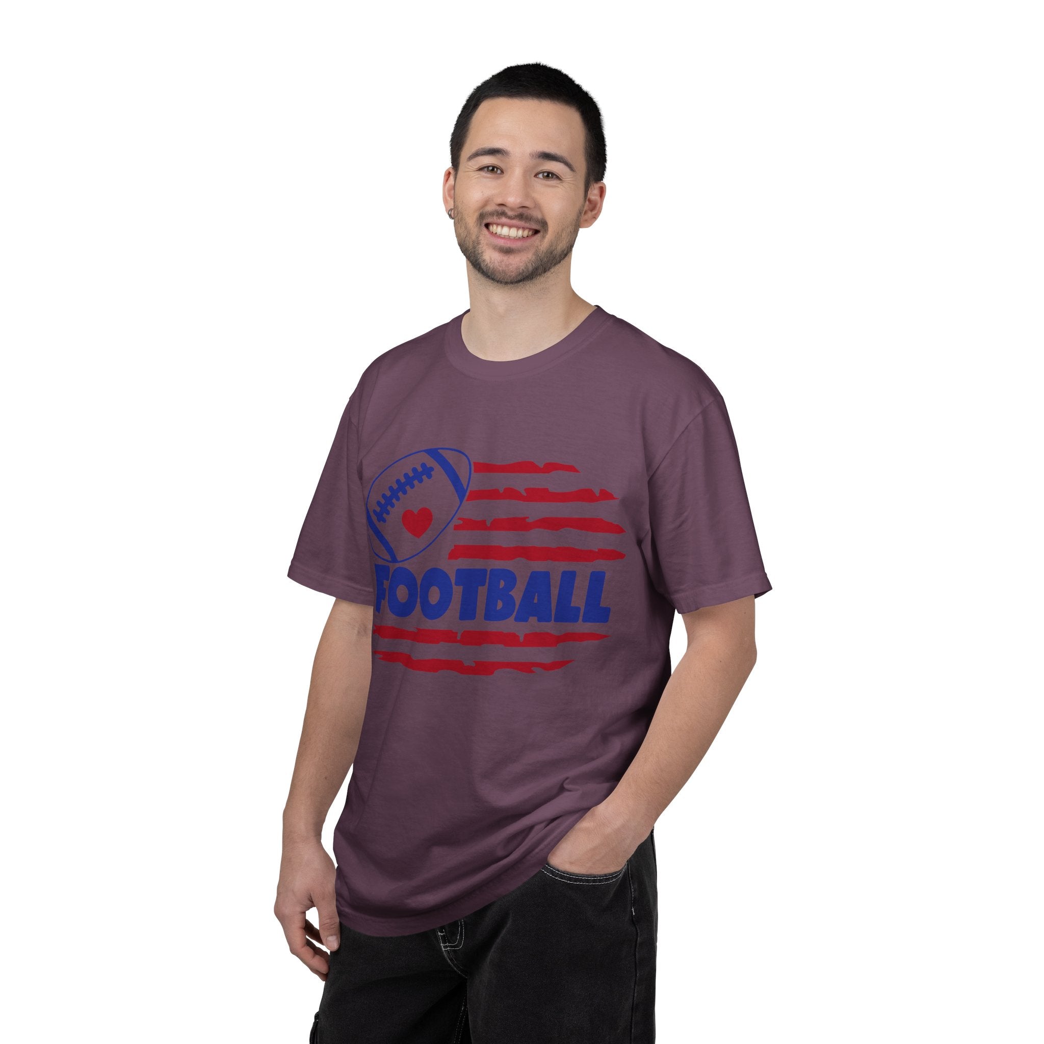 Patriotic Heart Football T-Shirt