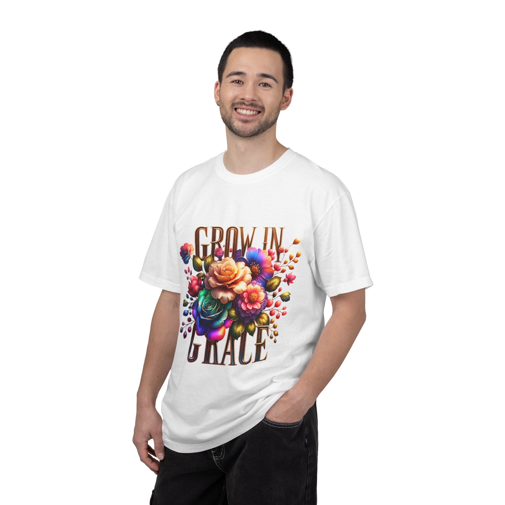 Grow in Grace Floral T-Shirt — Inspirational Floral Graphic Tee
