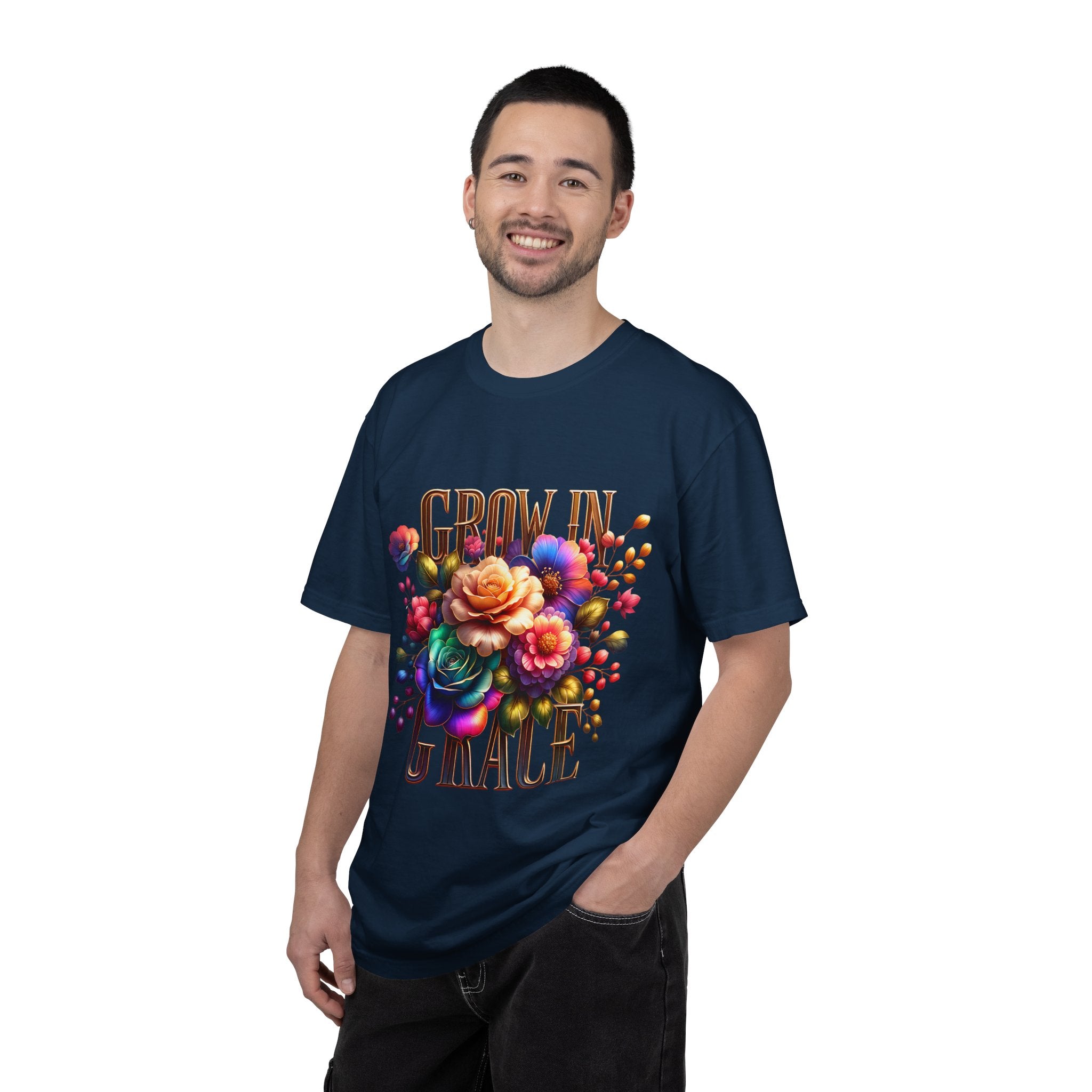 Grow in Grace Floral T-Shirt — Inspirational Floral Graphic Tee