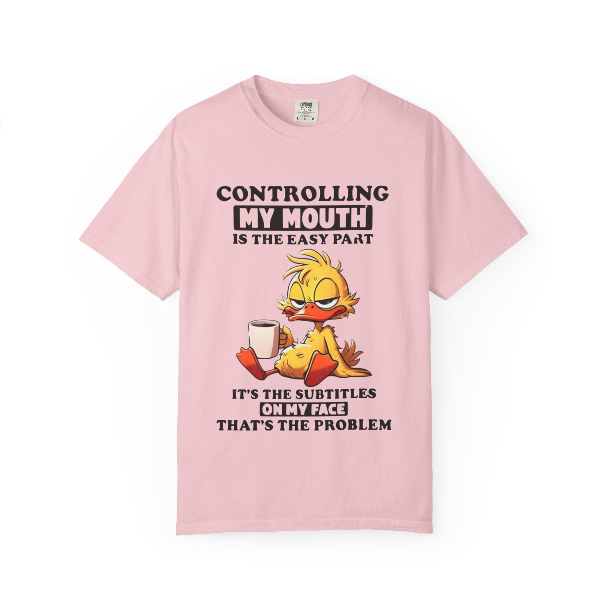 Controlling My Mouth T-Shirt — Funny Duck Face Coffee Graphic Tee