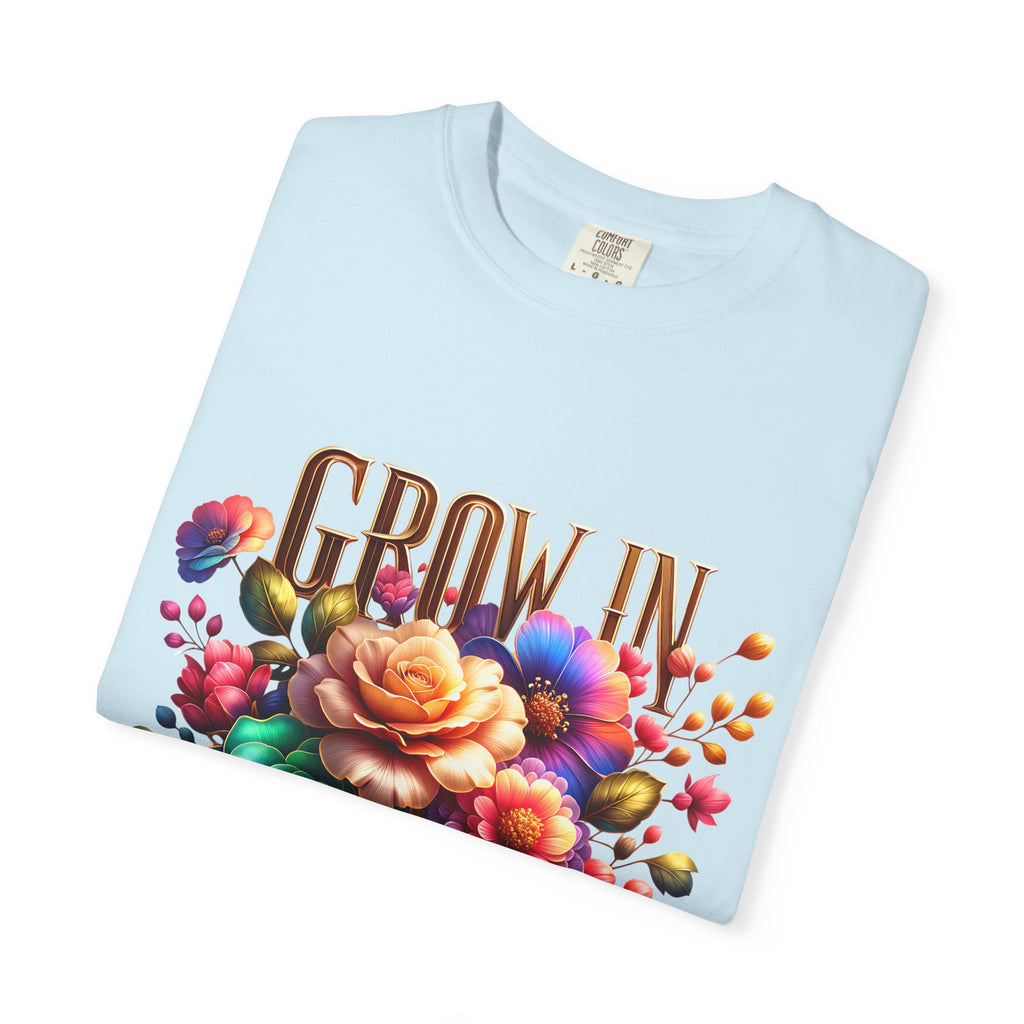 Grow in Grace Floral T-Shirt — Inspirational Floral Graphic Tee