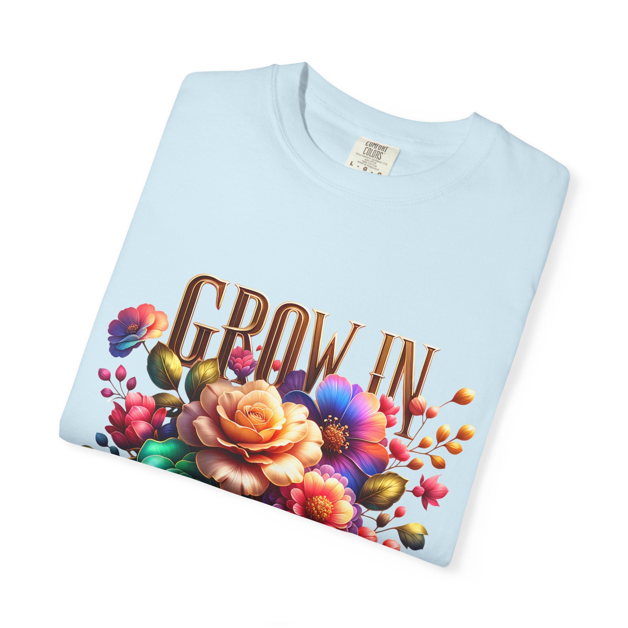 Grow in Grace Floral T-Shirt — Inspirational Floral Graphic Tee