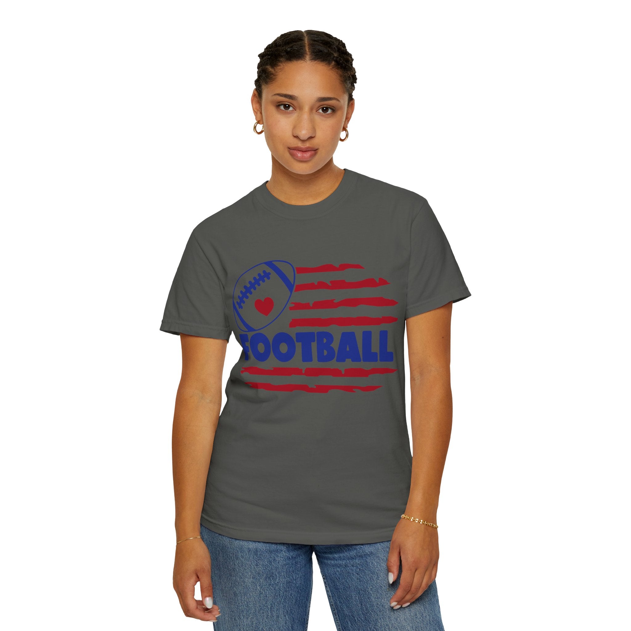 Patriotic Heart Football T-Shirt
