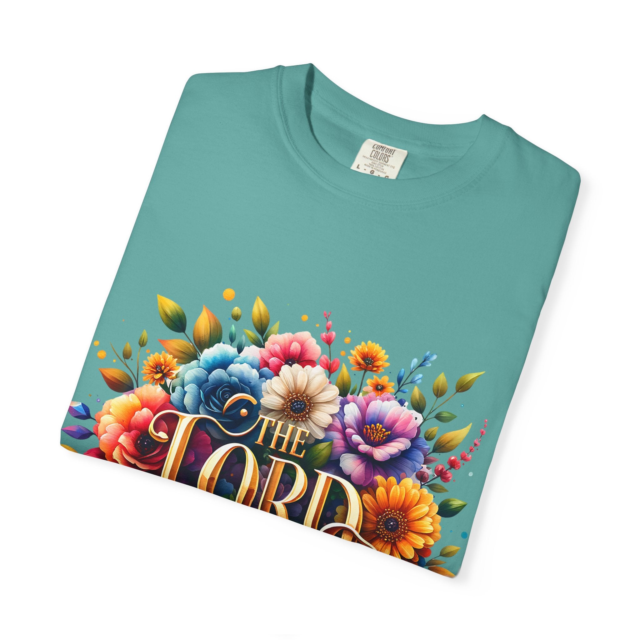 T-Shirt — "The Lord Is My Strength" Floral Christian Tee