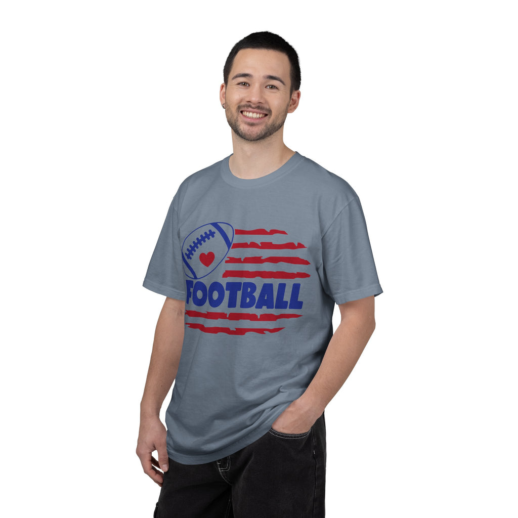 Patriotic Heart Football T-Shirt