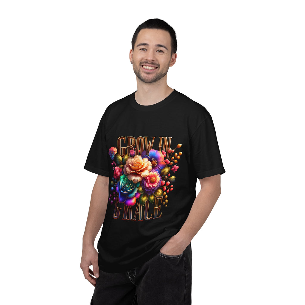 Grow in Grace Floral T-Shirt — Inspirational Floral Graphic Tee