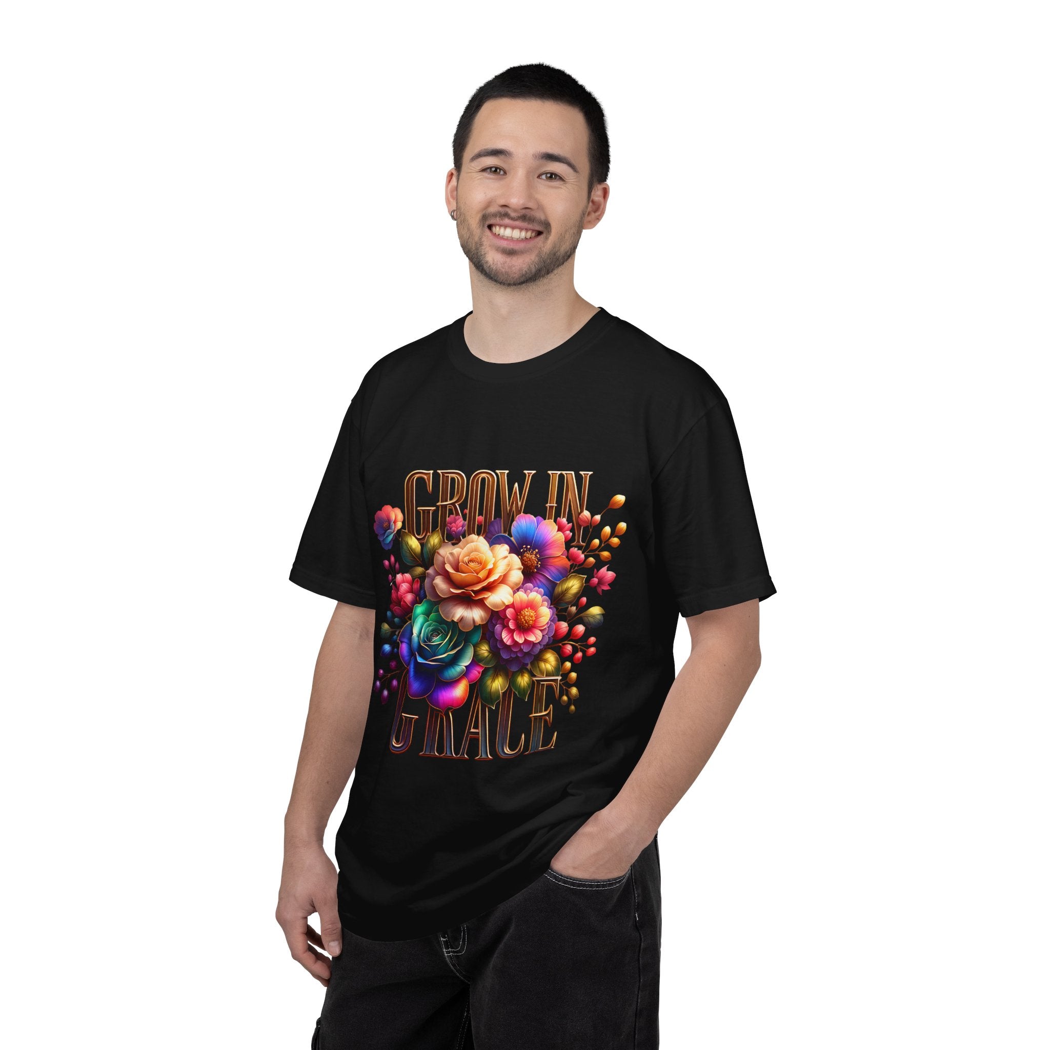 Grow in Grace Floral T-Shirt — Inspirational Floral Graphic Tee