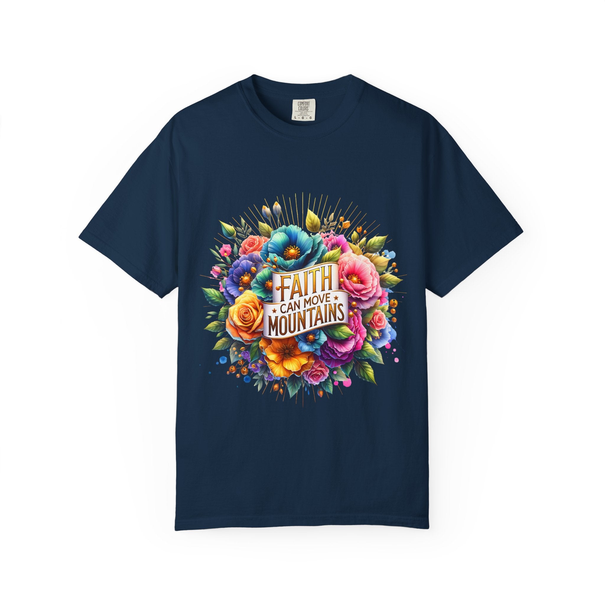 Faith Can Move Mountains Floral T‑Shirt