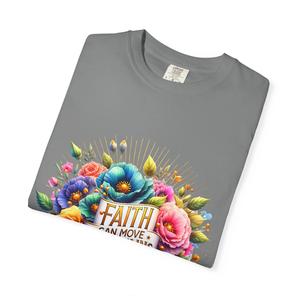 Faith Can Move Mountains Floral T‑Shirt