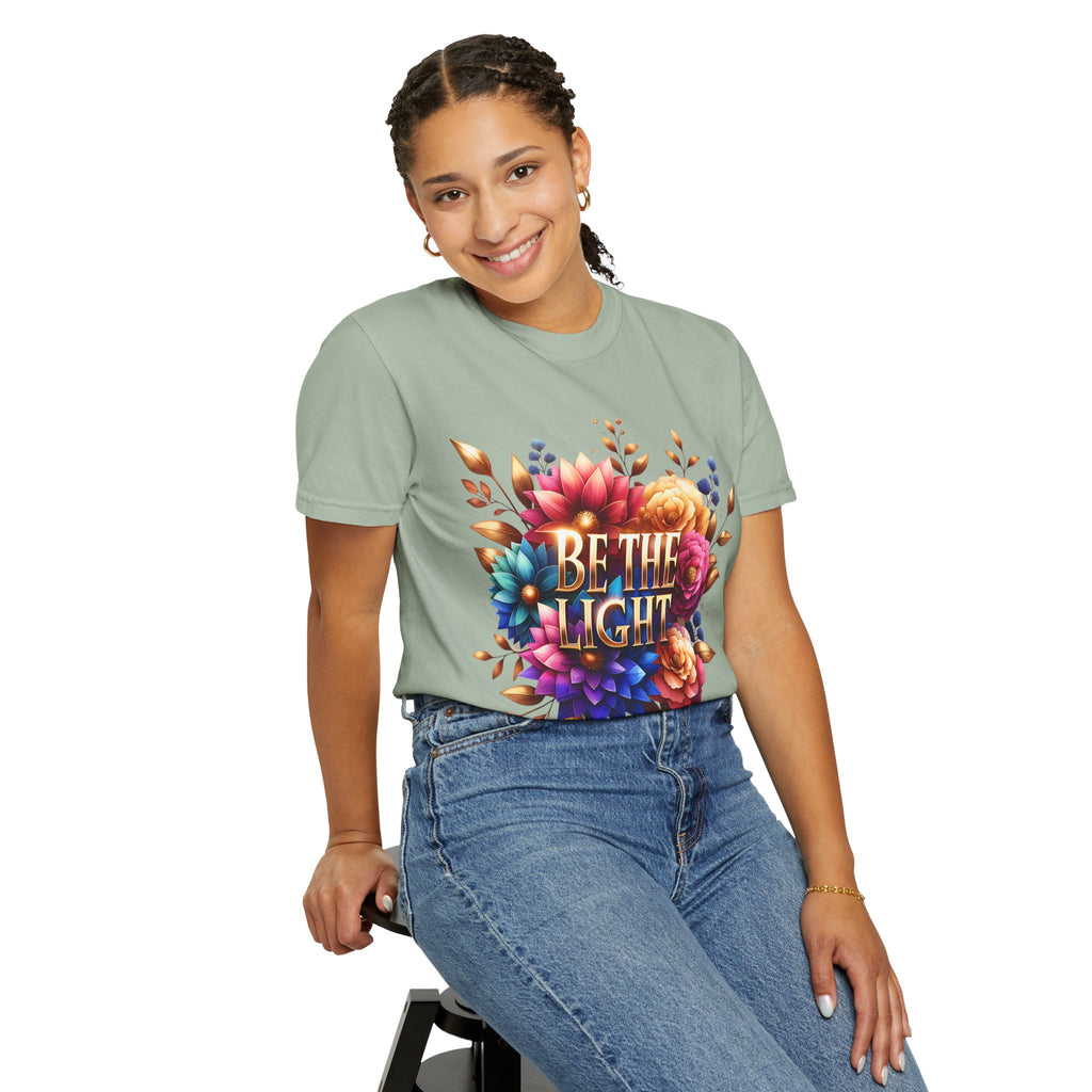 Be The Light Floral T-Shirt — Inspirational Botanical Graphic Tee