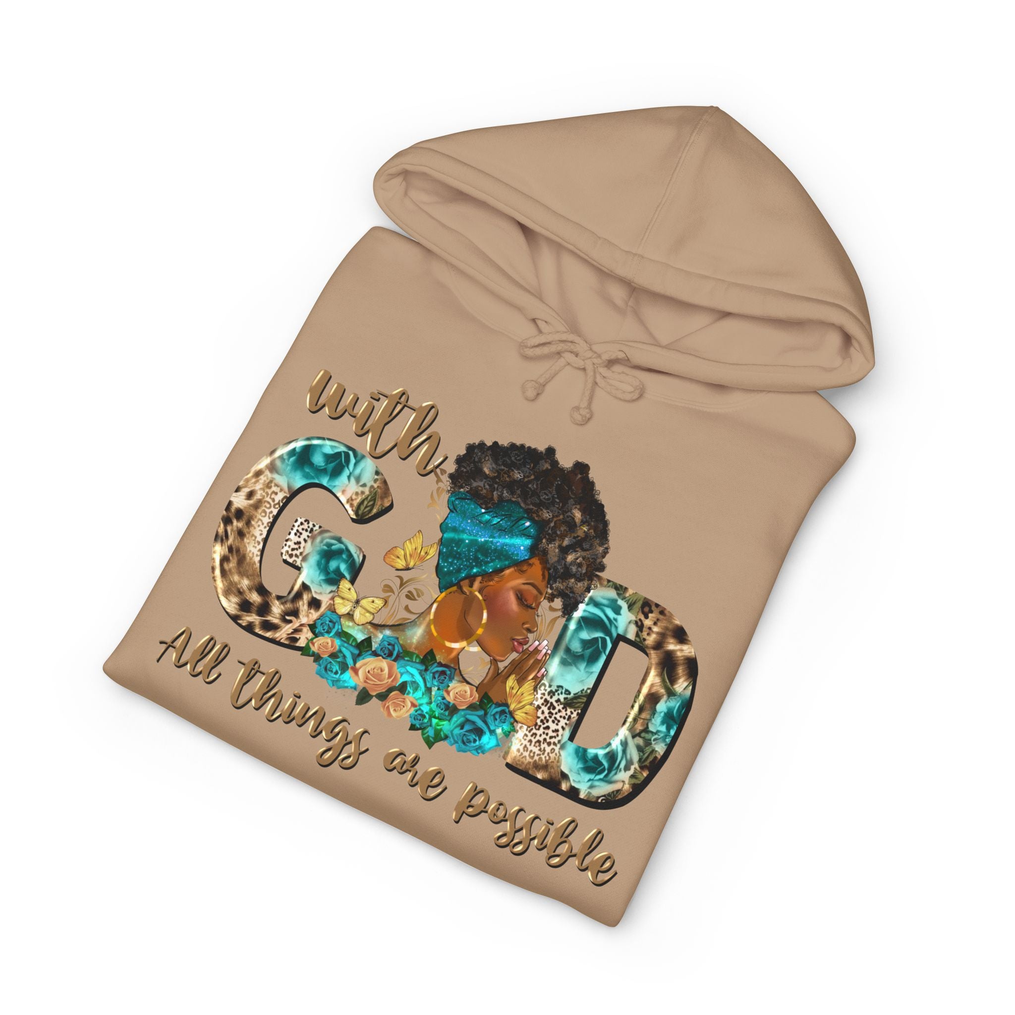 Christian Hoodie "With God All Things Are Possible" – Inspirational Faith Sweatshirt