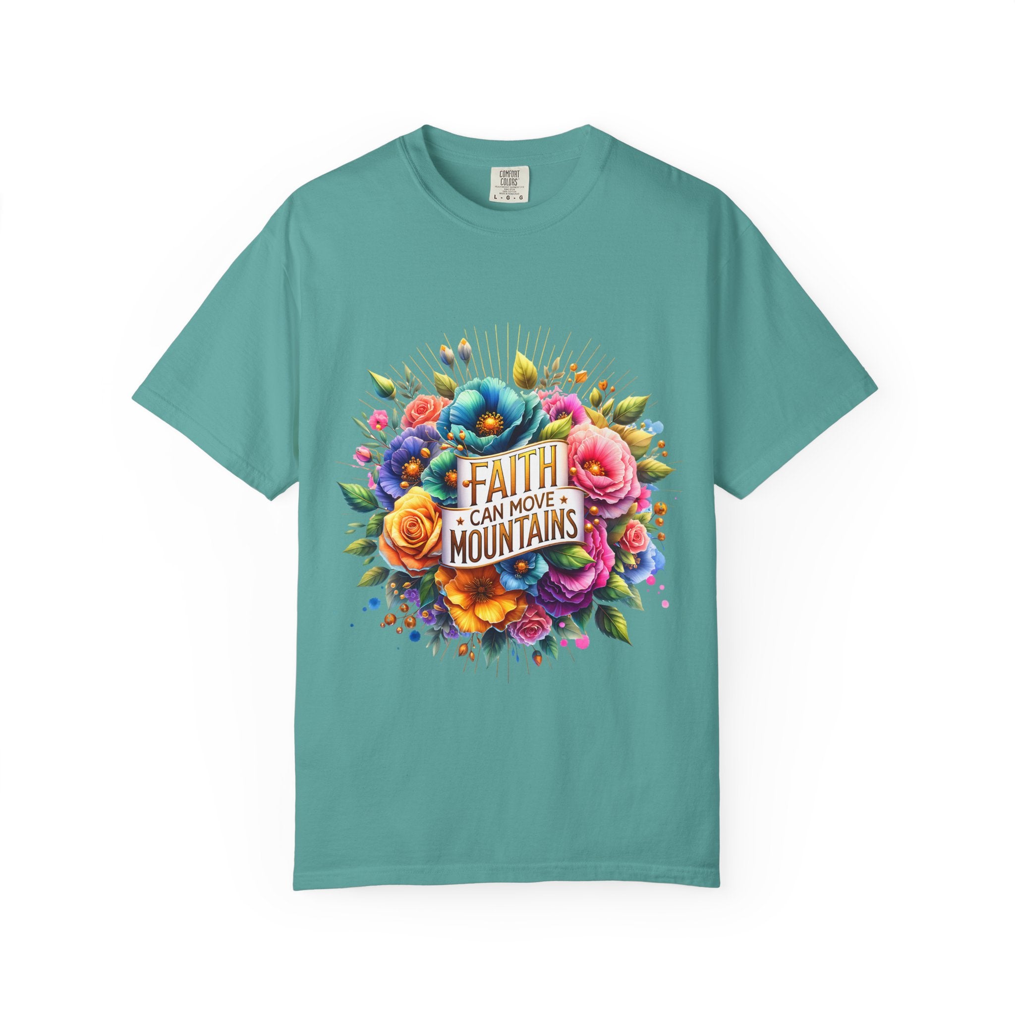 Faith Can Move Mountains Floral T‑Shirt