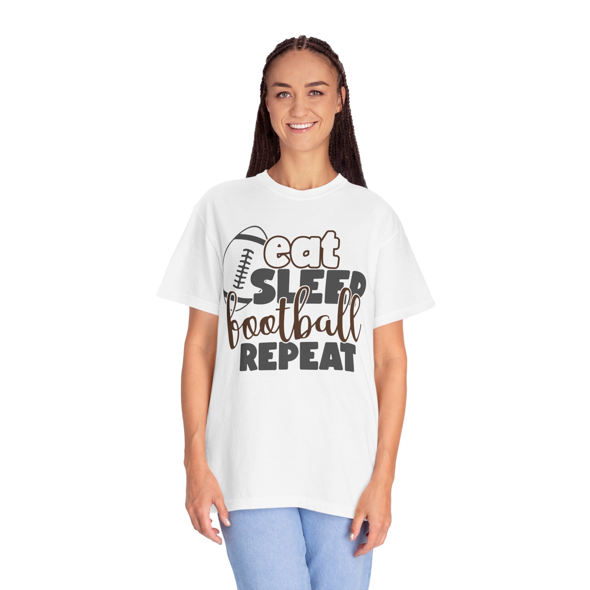 Eat Sleep Football Repeat T-Shirt — Football Fan Tee