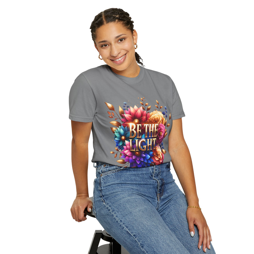 Be The Light Floral T-Shirt — Inspirational Botanical Graphic Tee