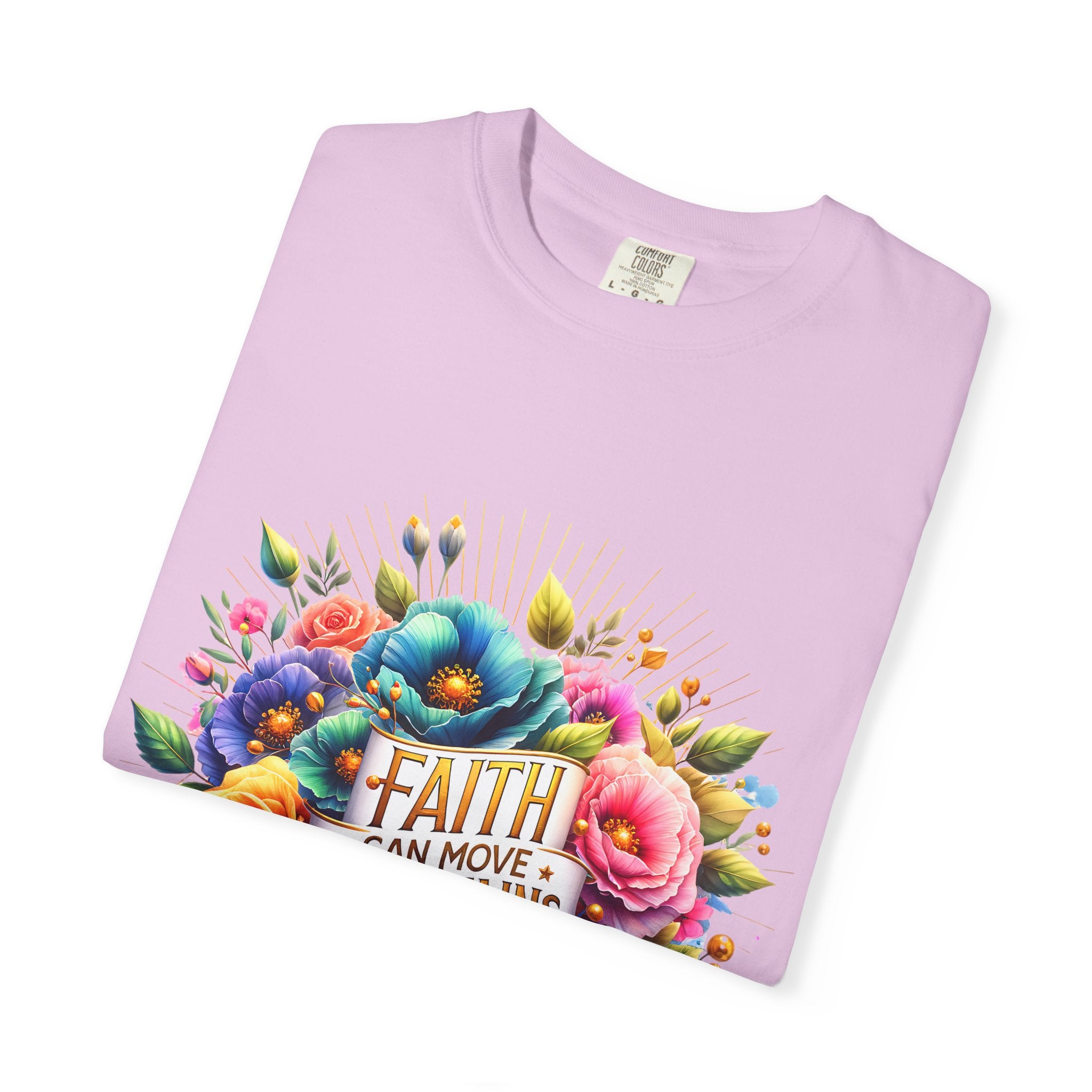 Faith Can Move Mountains Floral T‑Shirt