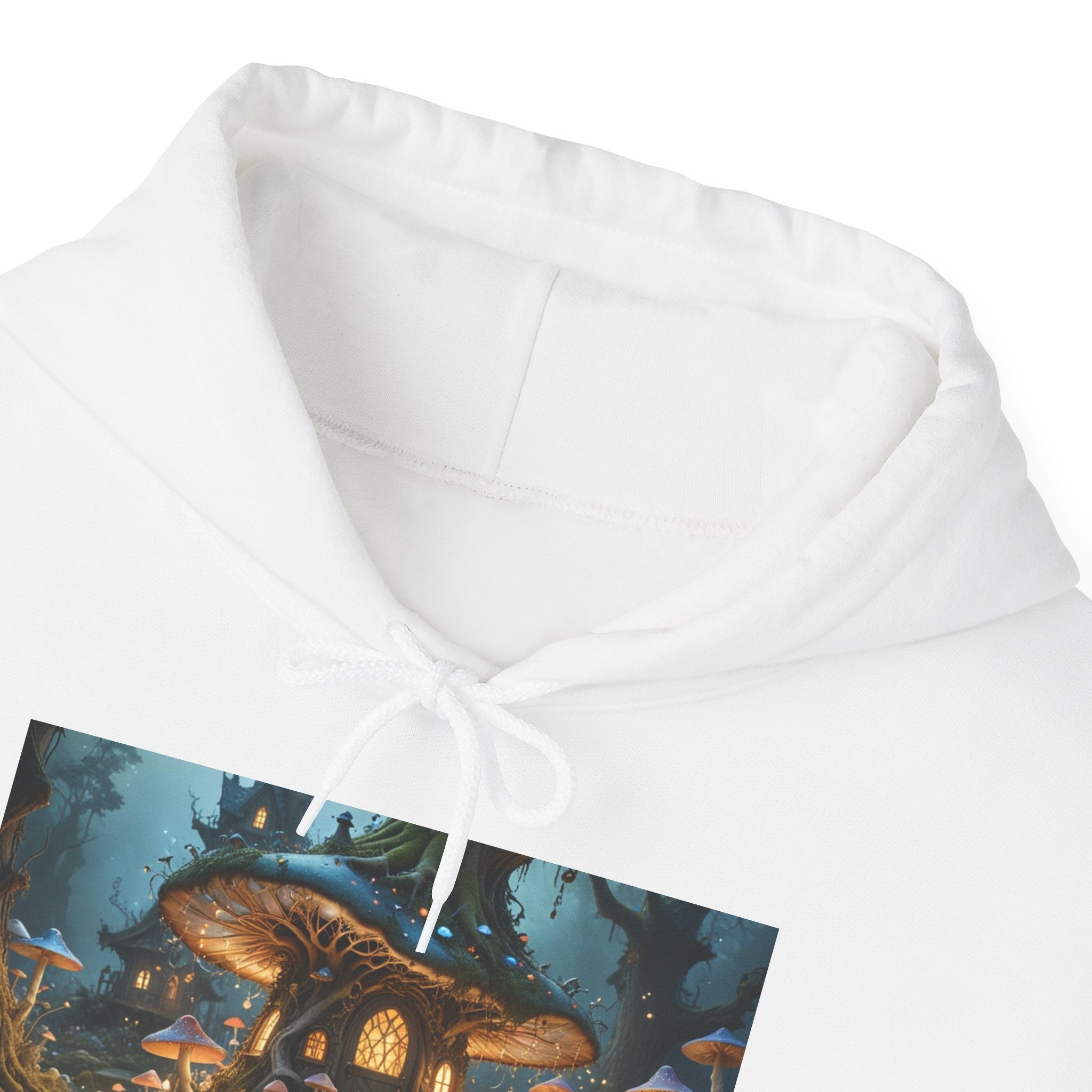 Hoodie — Enchanted Mushroom Cottage Illustration Hoodie