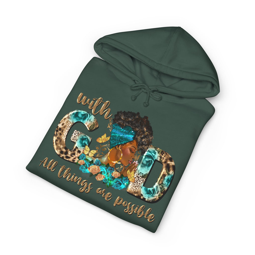 Christian Hoodie "With God All Things Are Possible" – Inspirational Faith Sweatshirt
