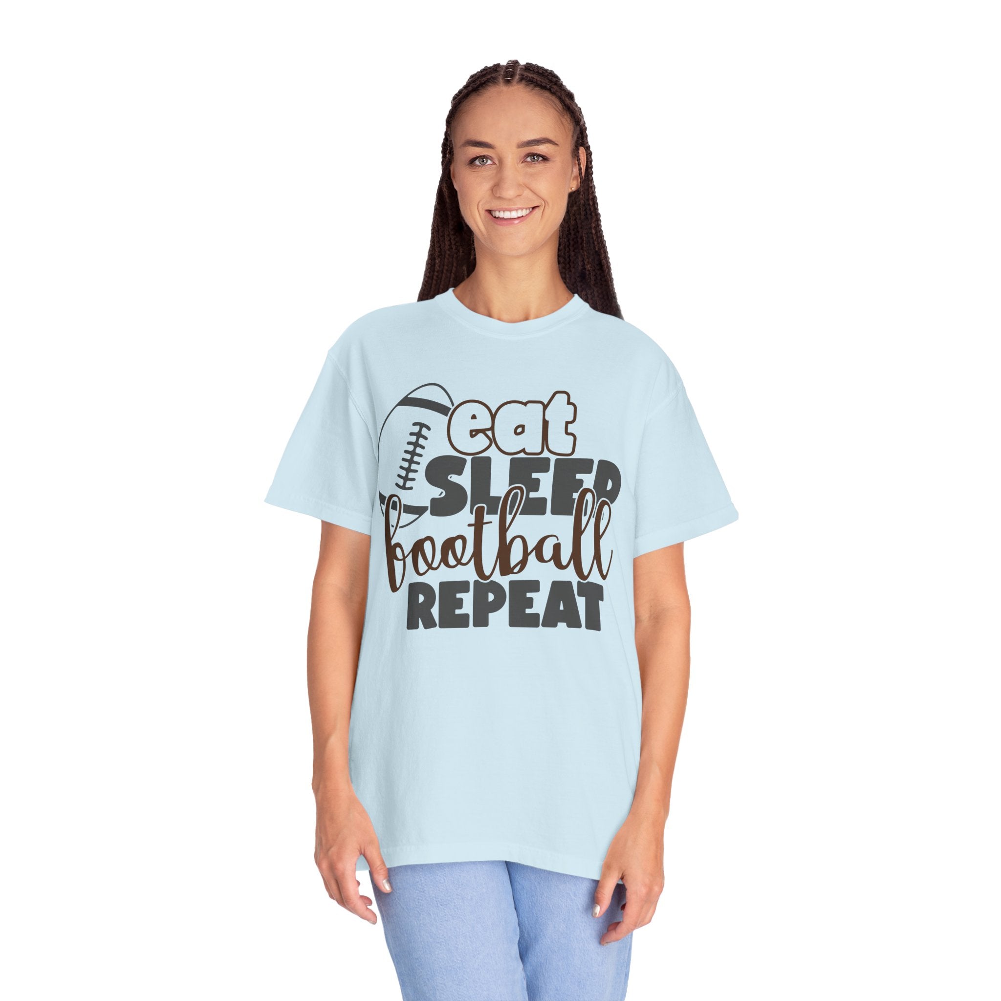 Eat Sleep Football Repeat T-Shirt — Football Fan Tee