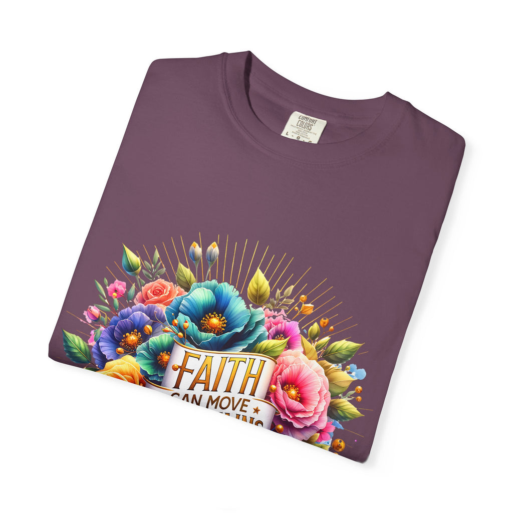 Faith Can Move Mountains Floral T‑Shirt