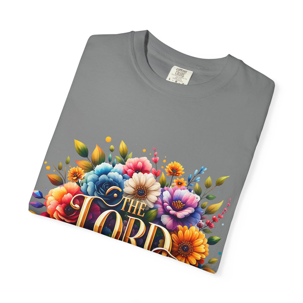 T-Shirt — "The Lord Is My Strength" Floral Christian Tee