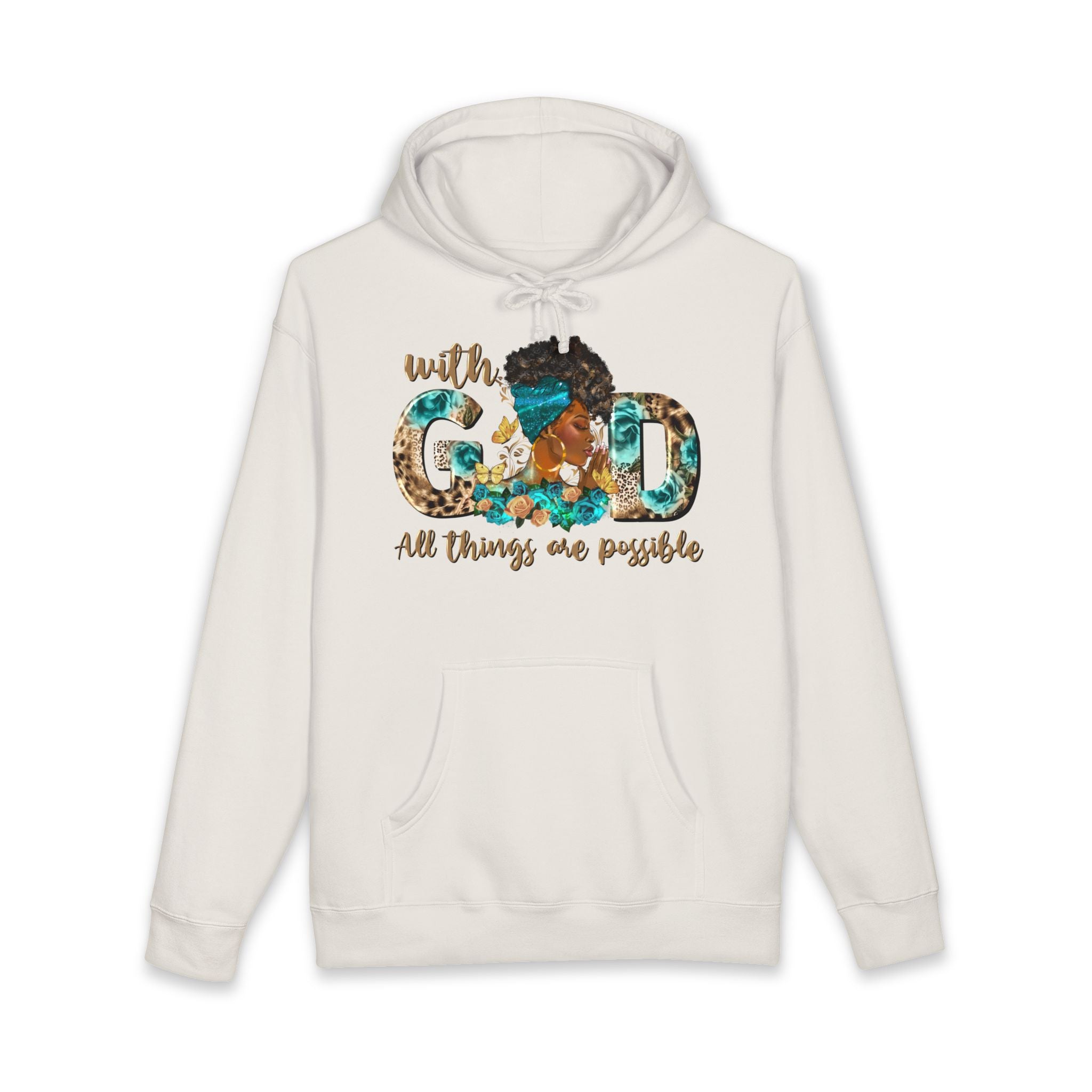 Christian Hoodie "With God All Things Are Possible" – Inspirational Faith Sweatshirt