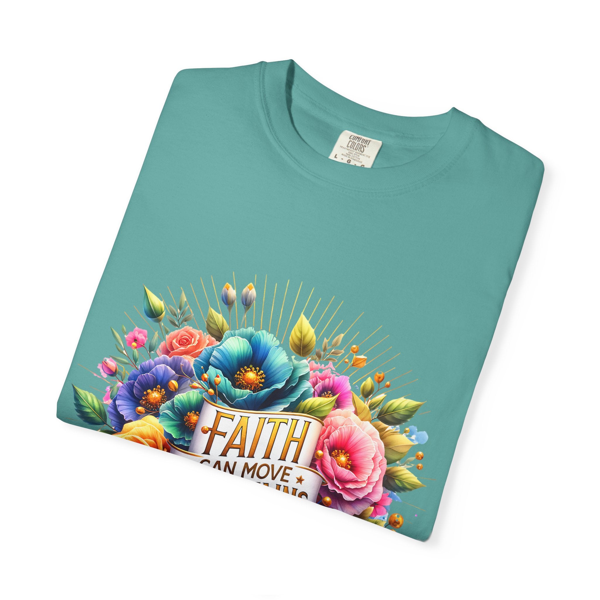 Faith Can Move Mountains Floral T‑Shirt