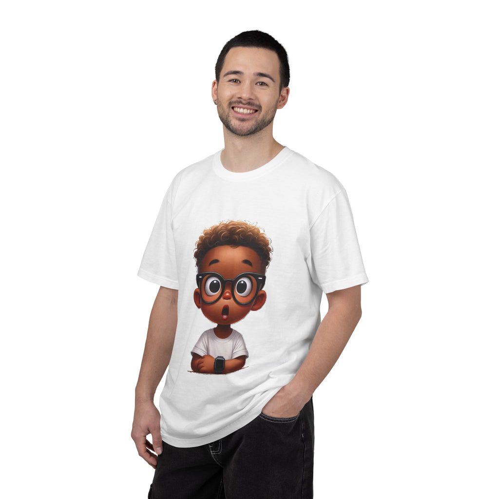 Surprised Cartoon Black Boy T-Shirt — Cute Kids Character Tee