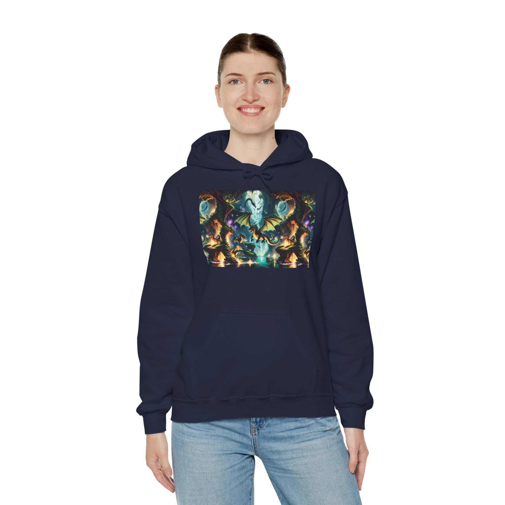 Mystical Cosmic Dragon Hoodie — Fantasy Sci‑Fi Graphic Sweatshirt