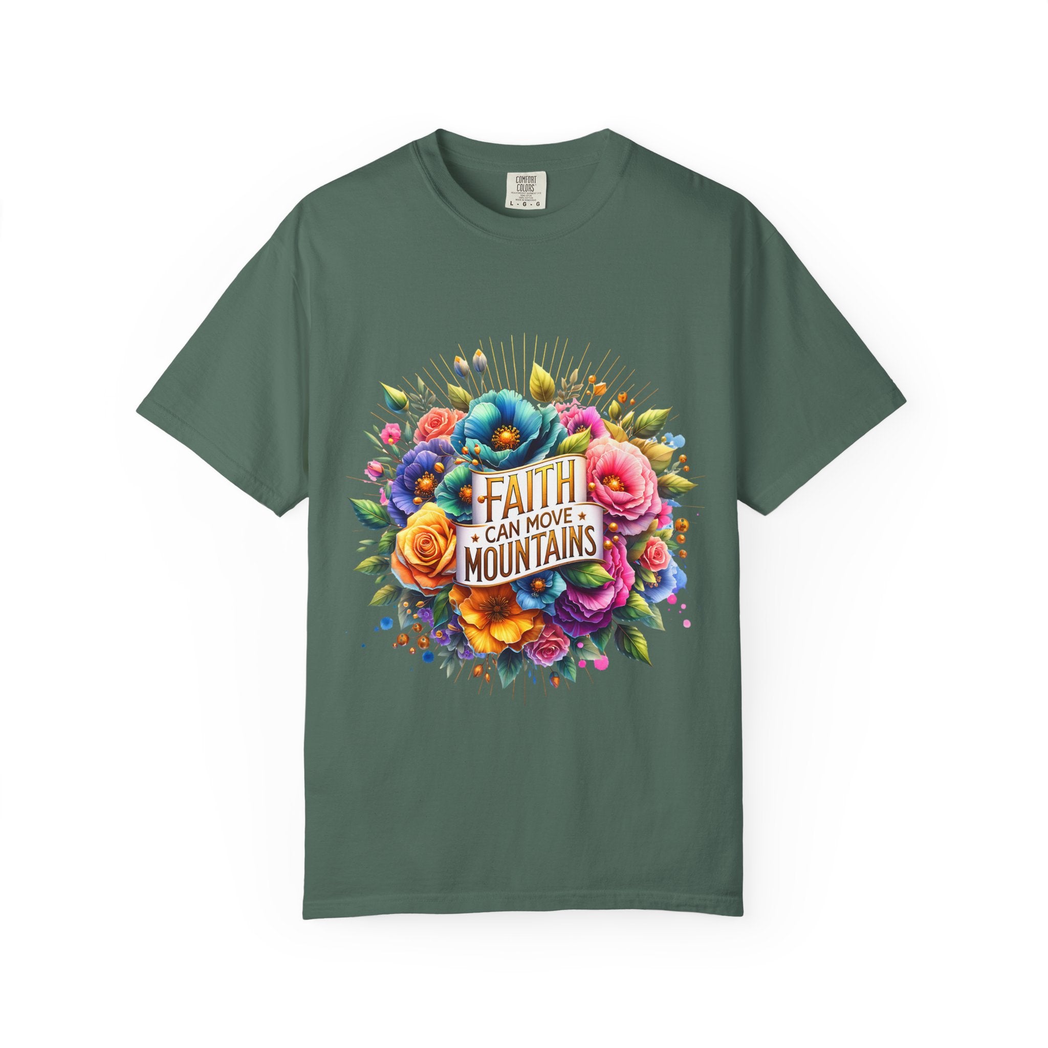 Faith Can Move Mountains Floral T‑Shirt