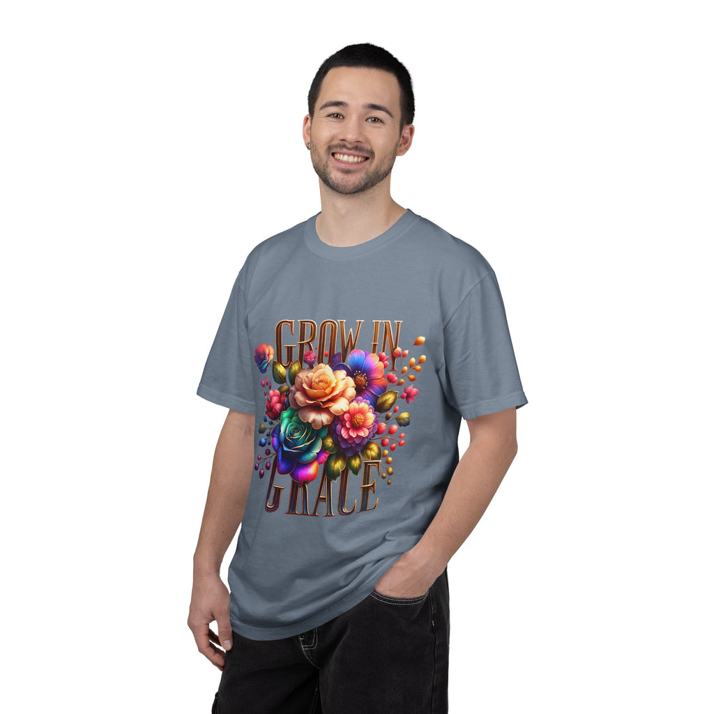 Grow in Grace Floral T-Shirt — Inspirational Floral Graphic Tee
