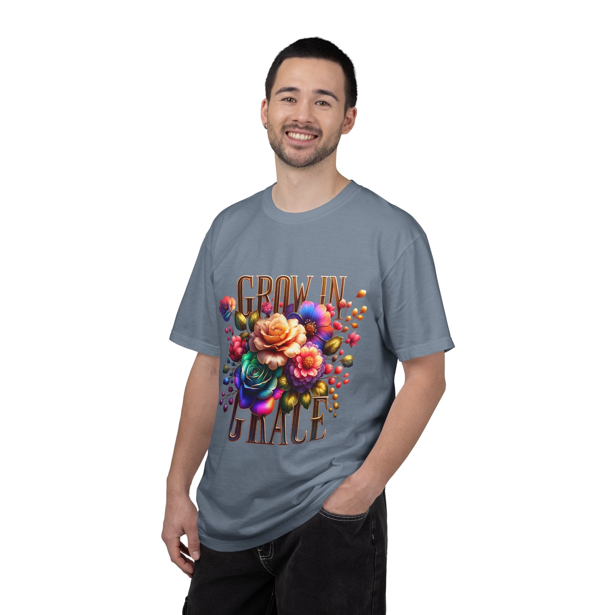 Grow in Grace Floral T-Shirt — Inspirational Floral Graphic Tee