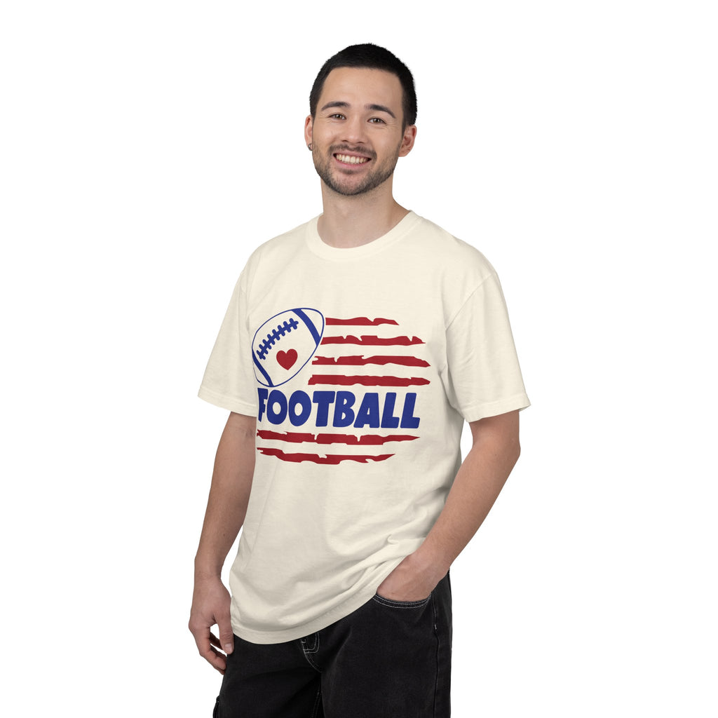 Patriotic Heart Football T-Shirt