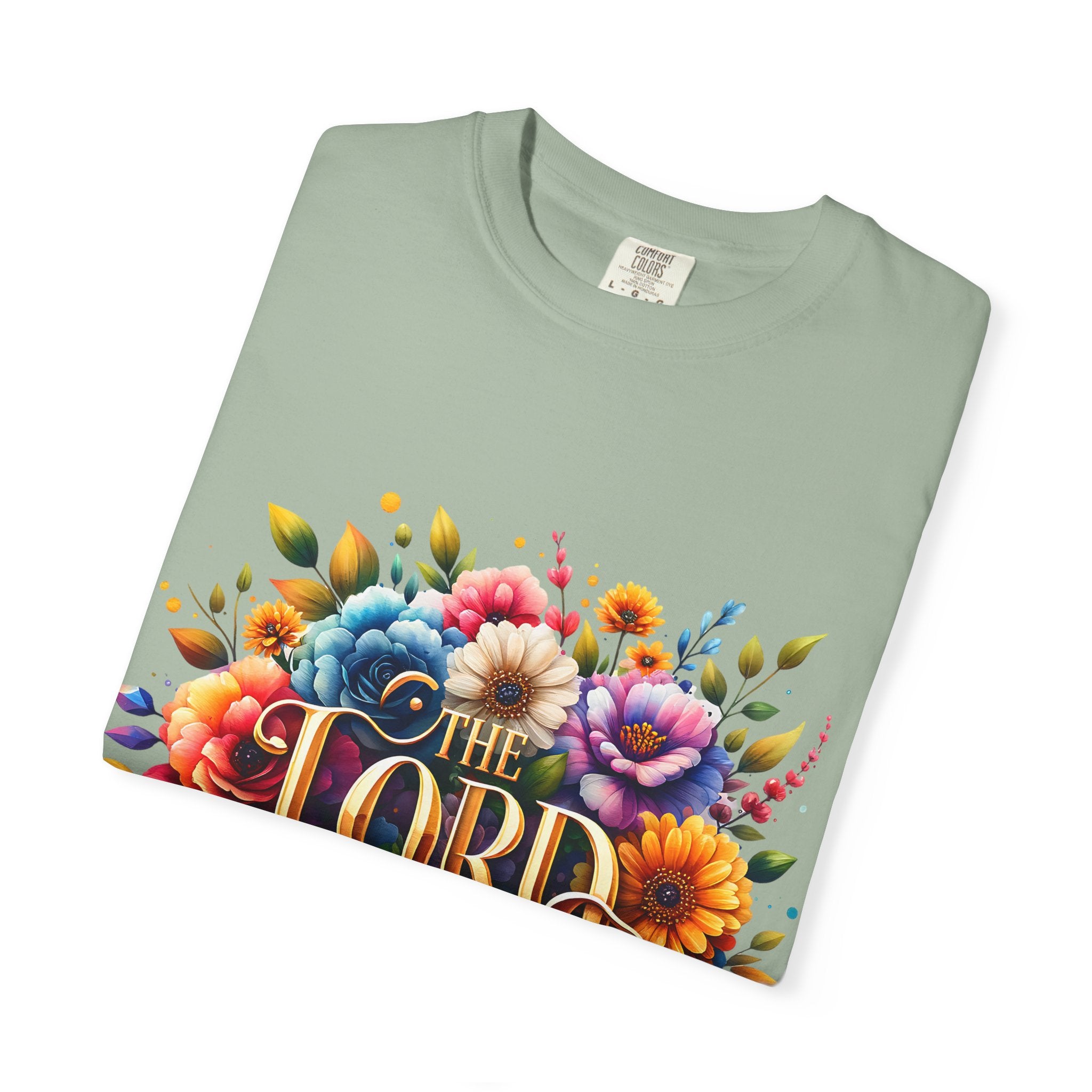 T-Shirt — "The Lord Is My Strength" Floral Christian Tee