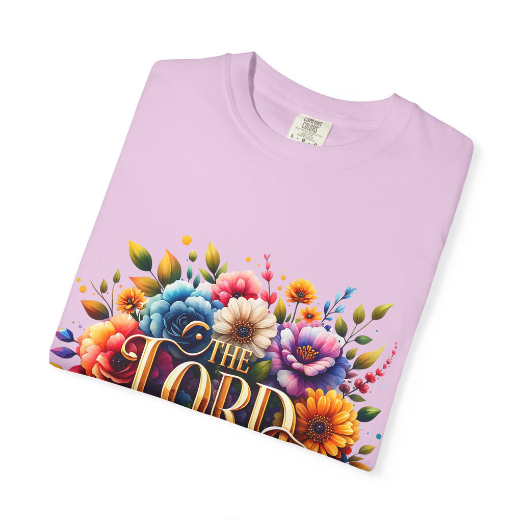 T-Shirt — "The Lord Is My Strength" Floral Christian Tee