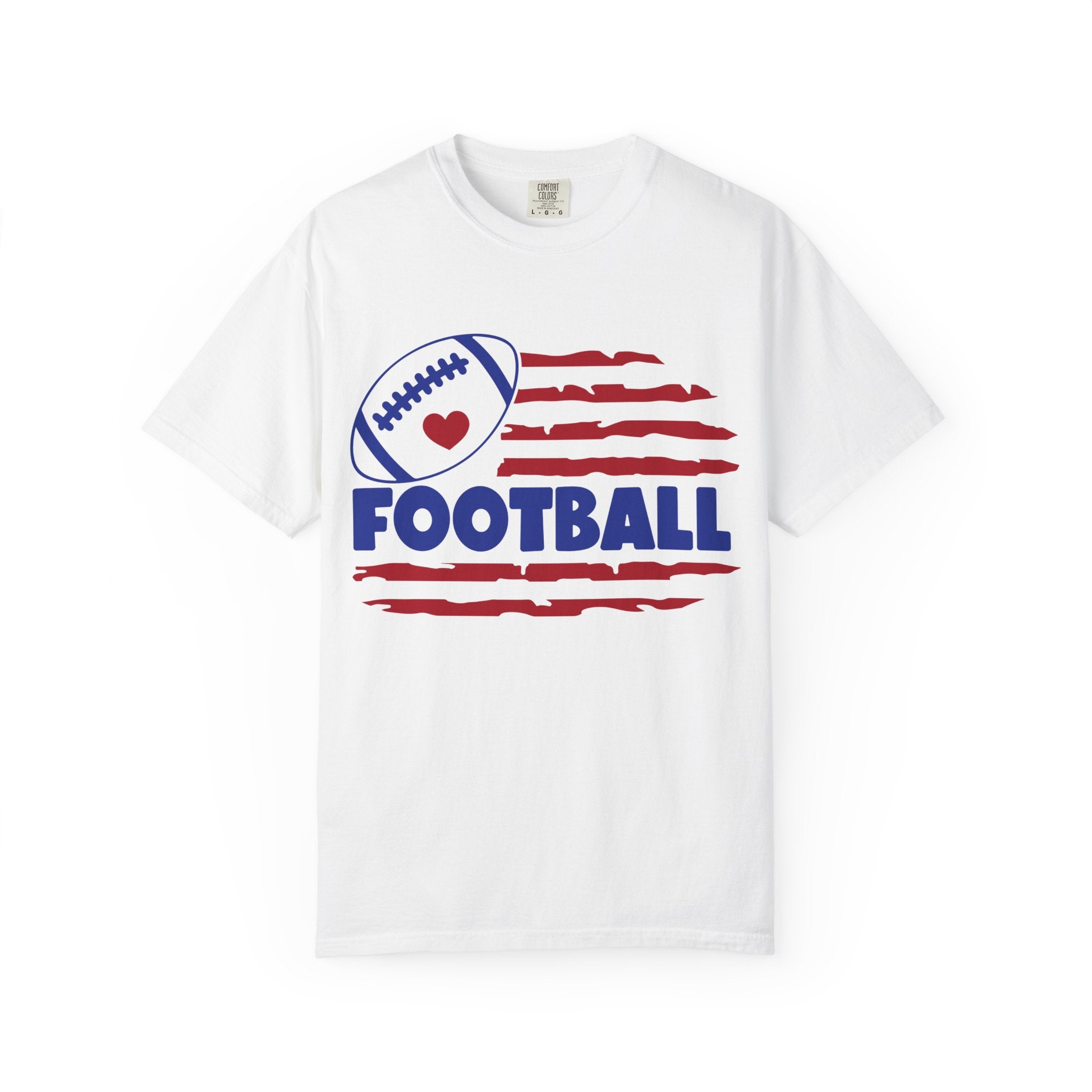 Patriotic Heart Football T-Shirt