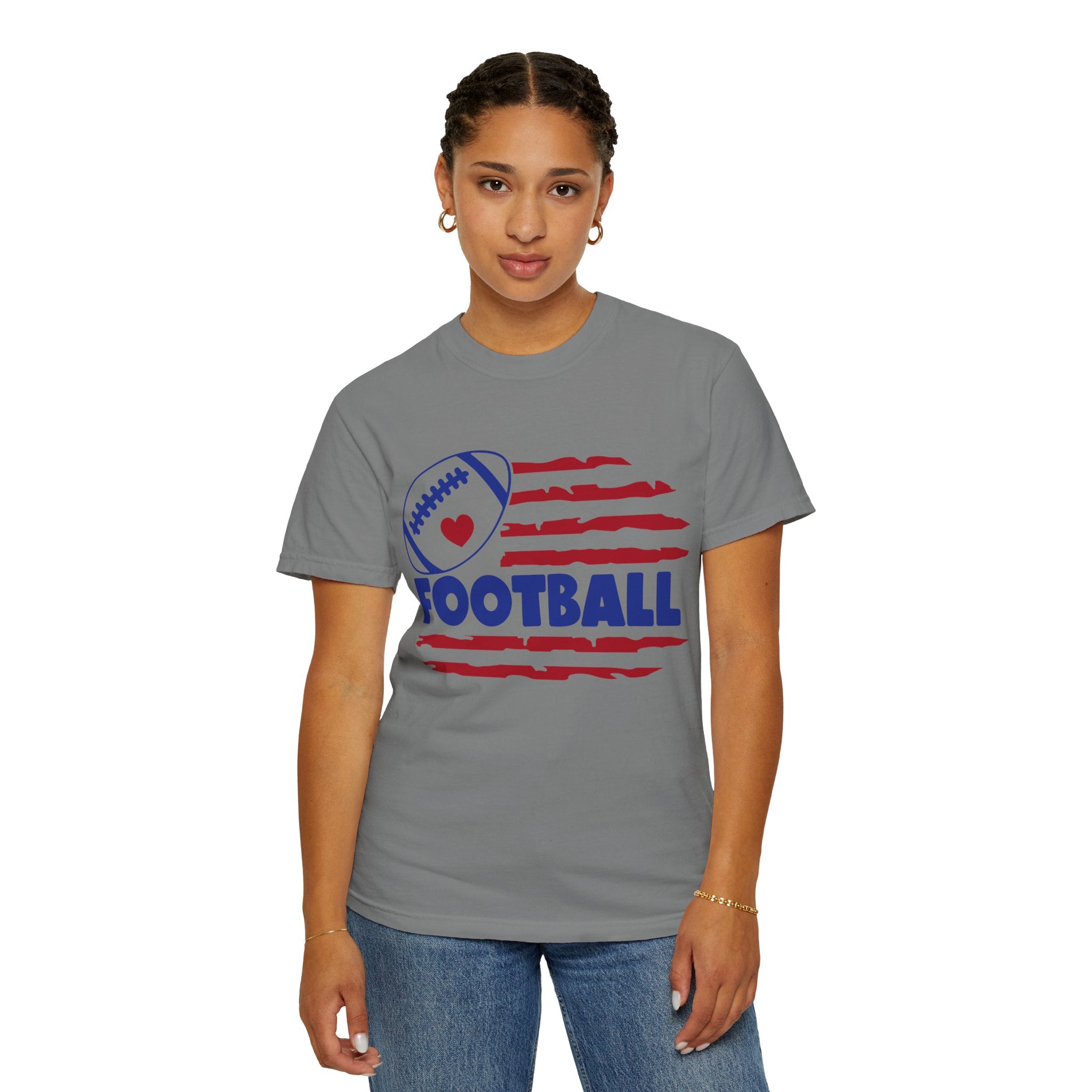 Patriotic Heart Football T-Shirt