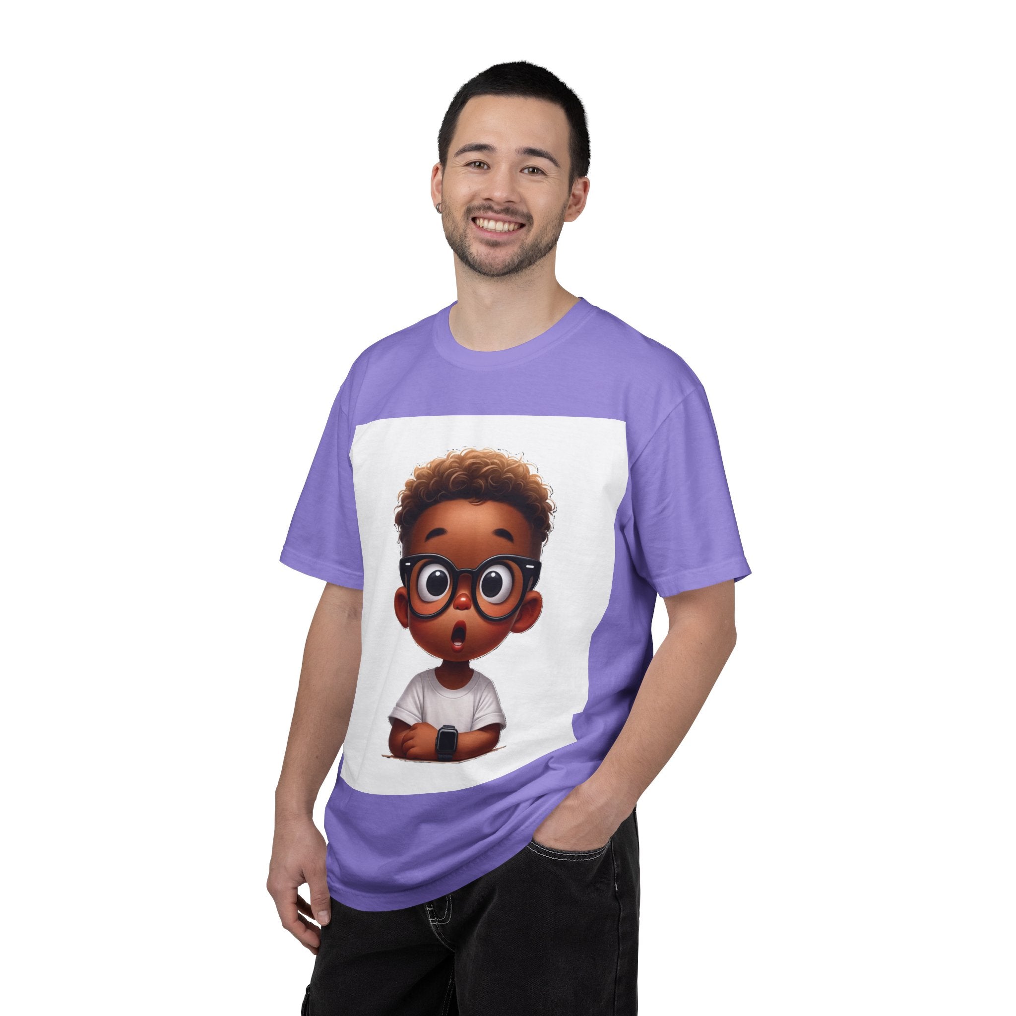 Surprised Cartoon Black Boy T-Shirt — Cute Kids Character Tee